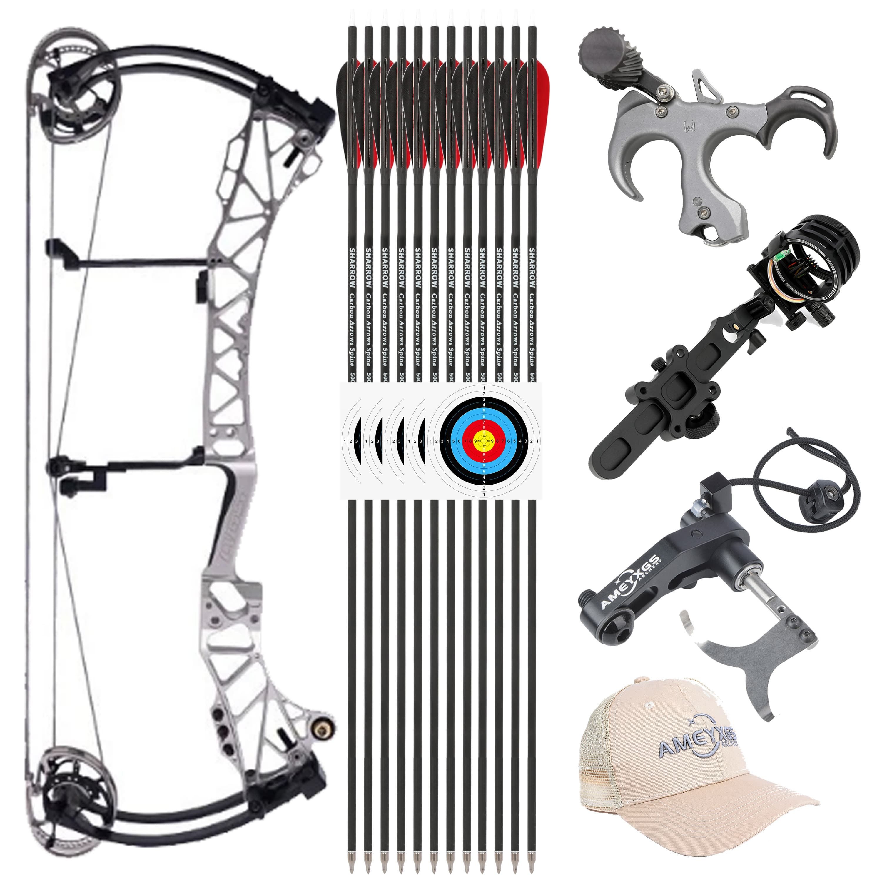 AGS 45-75lbs Target Compound Bow Kit Shooting Archery 