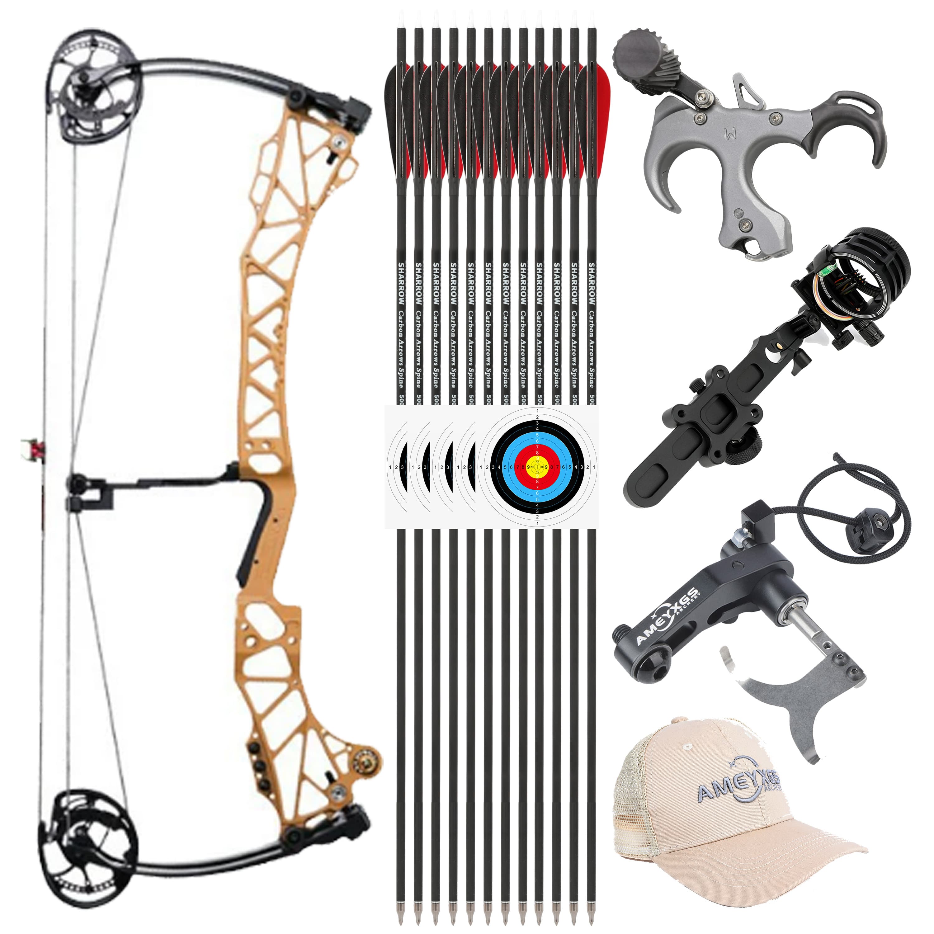 AGS 45-75lbs Target Compound Bow Kit Shooting Archery 