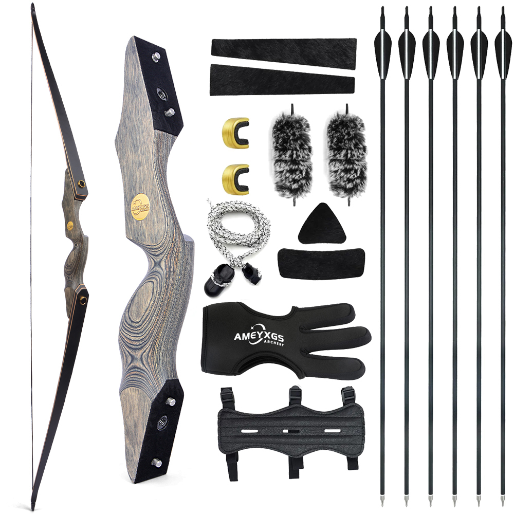 Recurve bow hunting BLACK HUNTER 60" Traditional Hunting Recurve Long