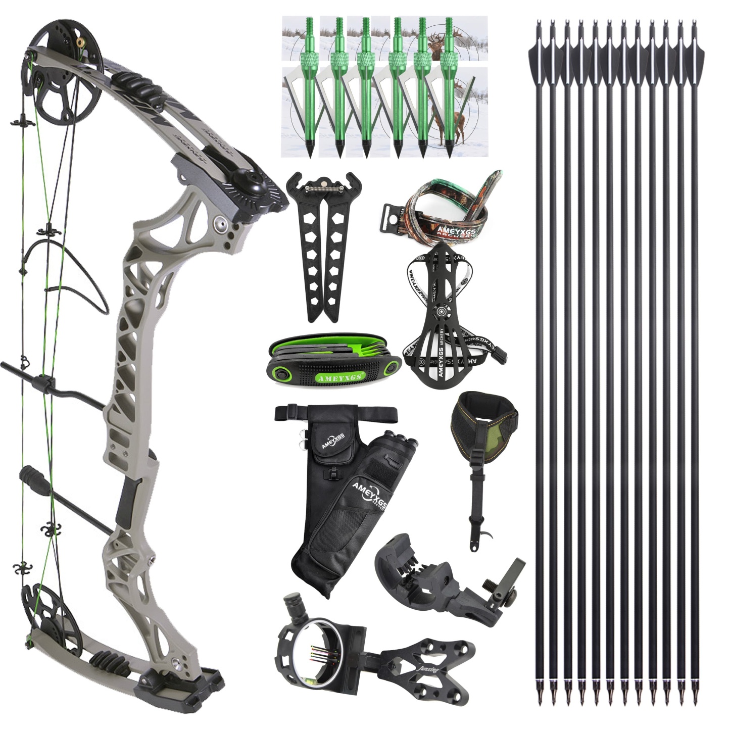 JUNXING M129 Hunting Compound Bow 30-70LBS Full Kit 320FPS