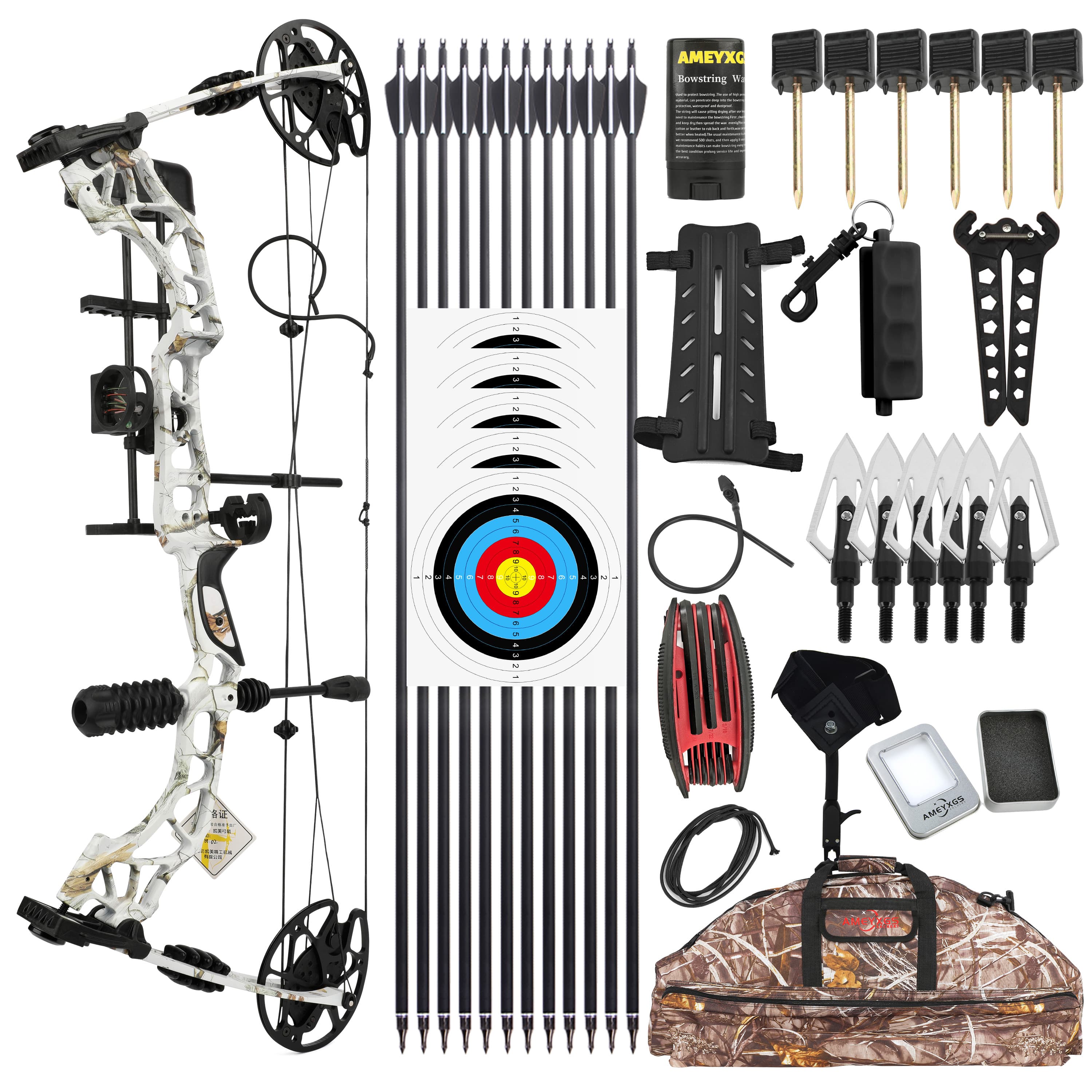 KAIMEI QIN Compound Bow and Arrows Kit Hunting 30-70lbs