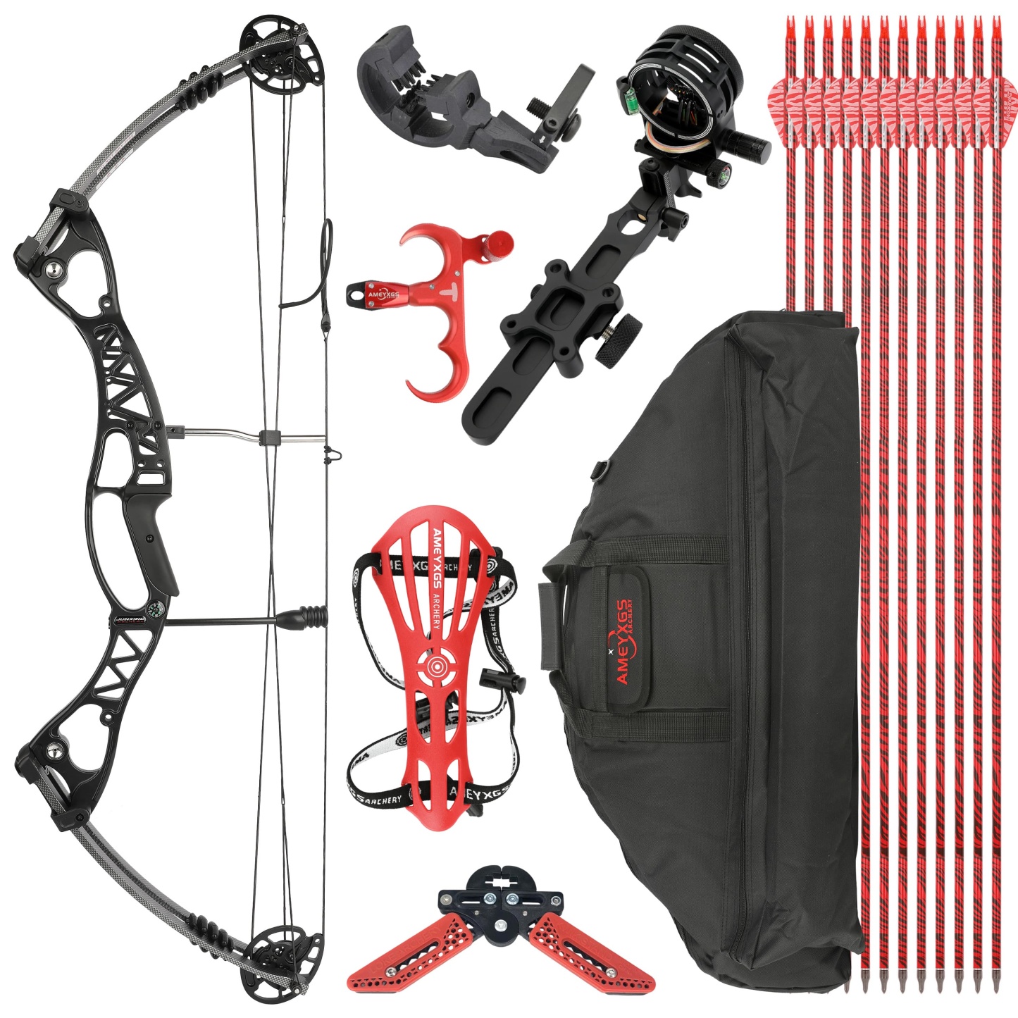 Junxing M106 Archery Compound Bow 40-60lbs Adjustable Draw Length 300FPS Speed