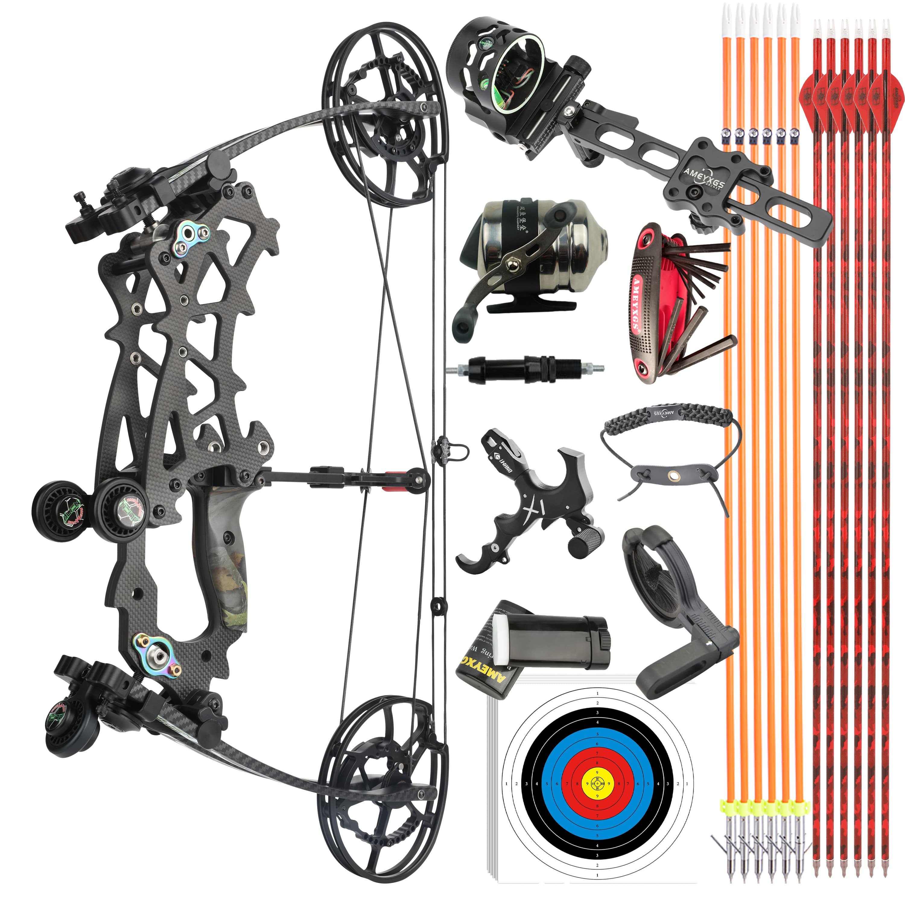 AMEYXGS 40-70lbs Compound Bow Arrow Set Youth Archery Hunting