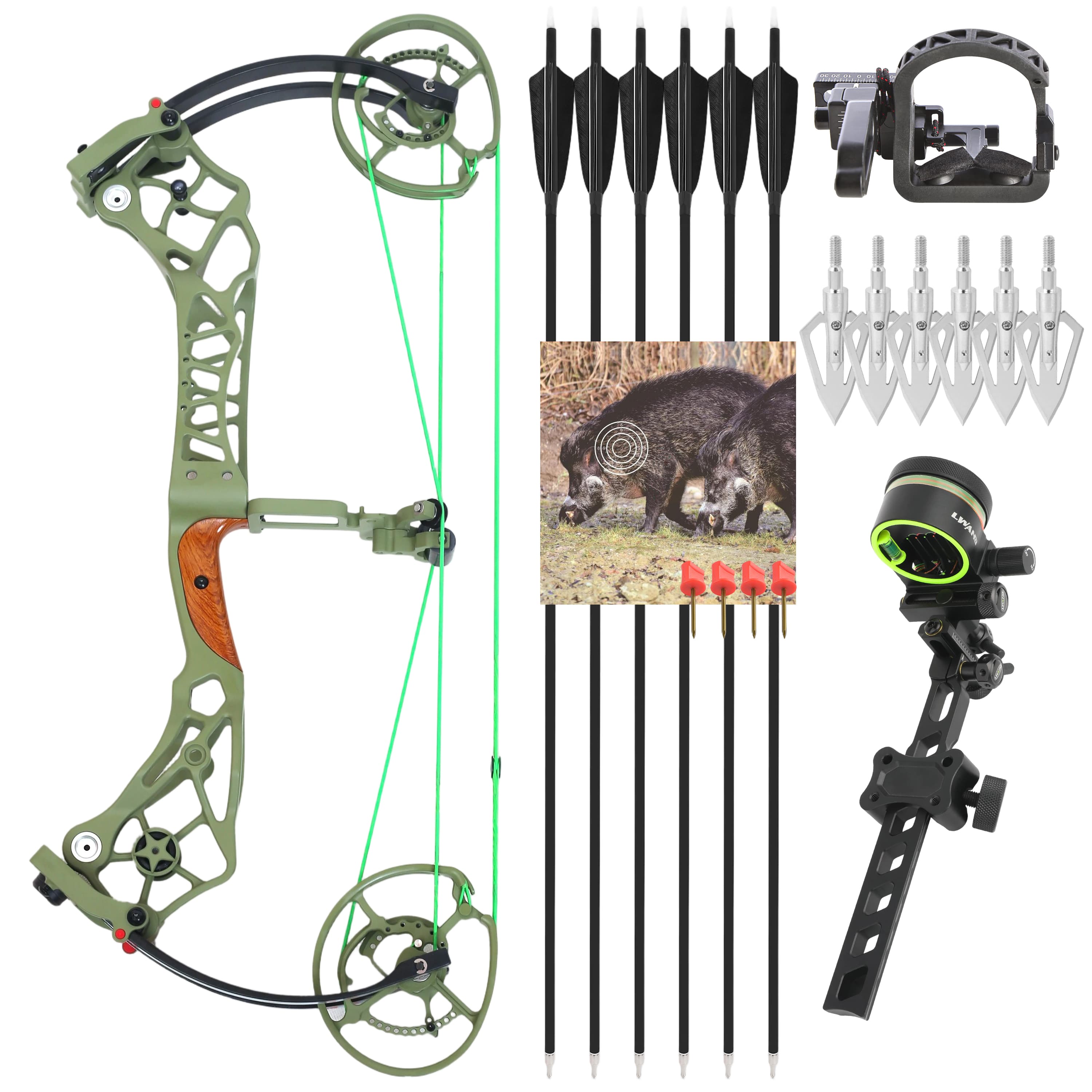 AMEYXGS Compound Bow 40-75lbs Adjustable 320 FPS Hunting Bow