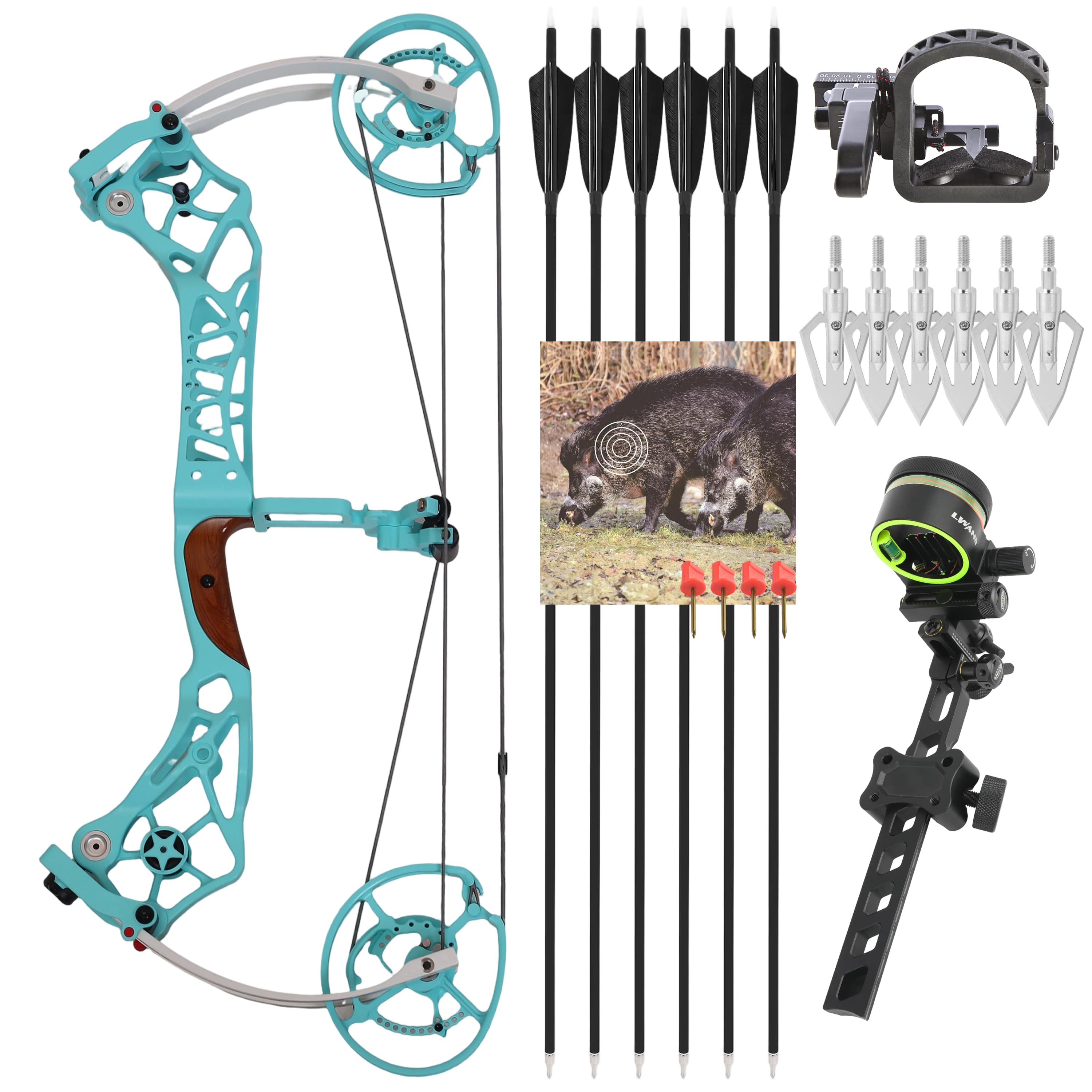 AMEYXGS Compound Bow 40-75lbs Adjustable 320 FPS Hunting Bow