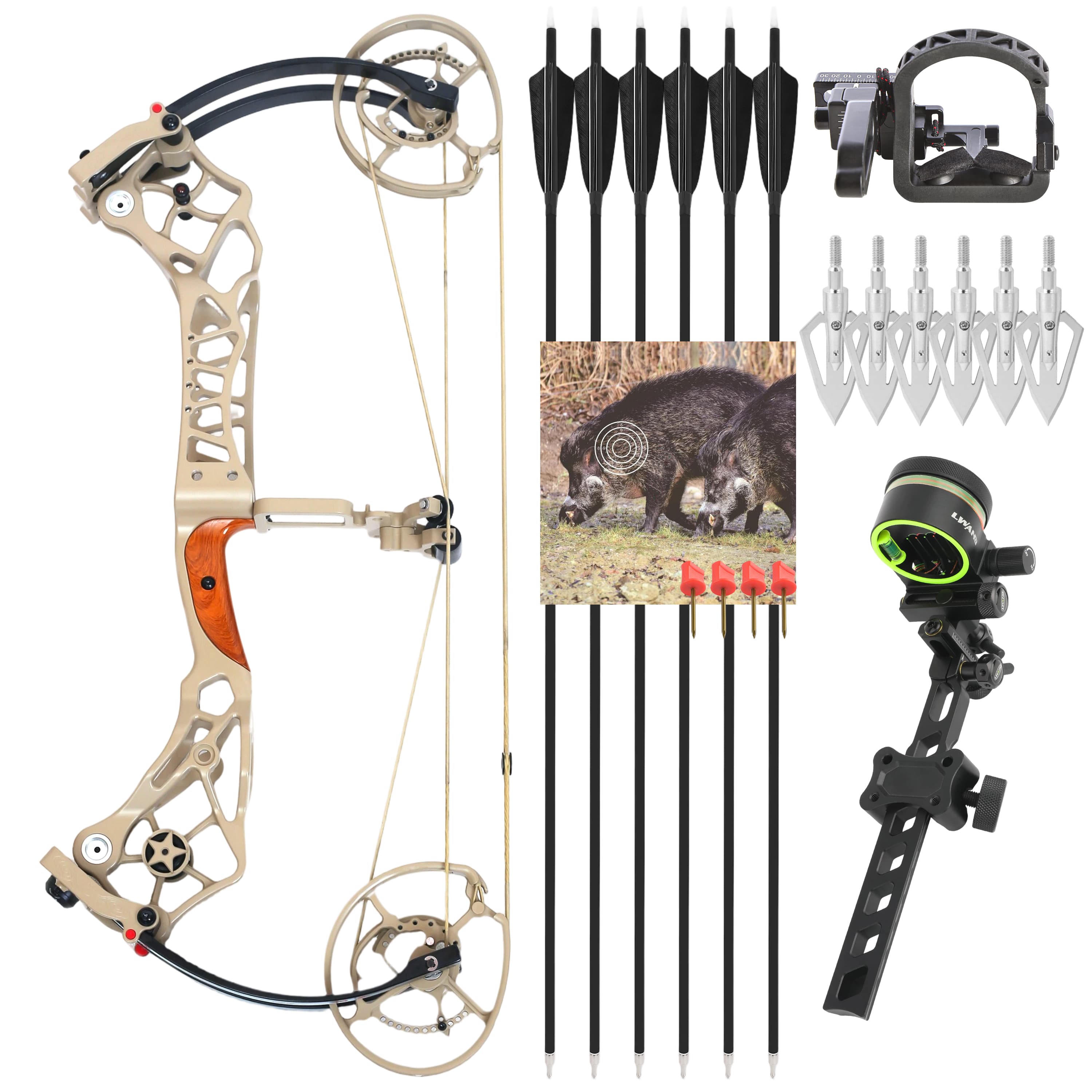 AMEYXGS Compound Bow 40-75lbs Adjustable 320 FPS Hunting Bow