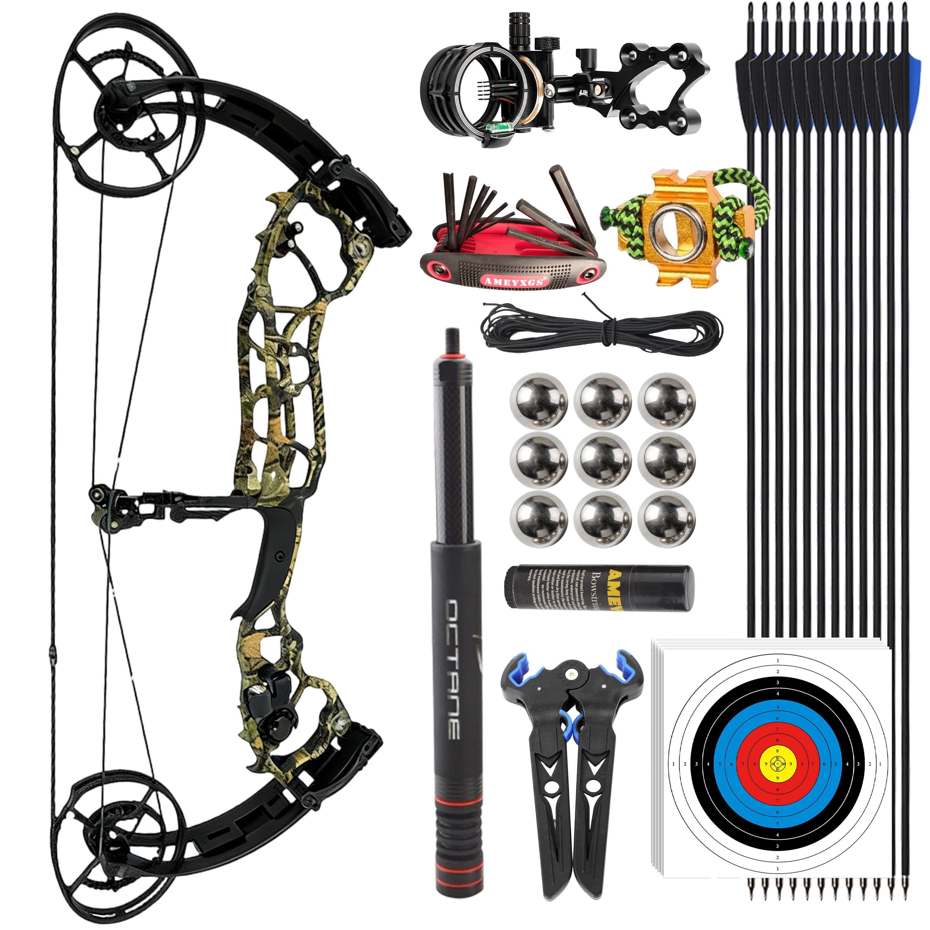 AMEYXGS 50-70lbs Target Compound Bow Kit Hunting Archery