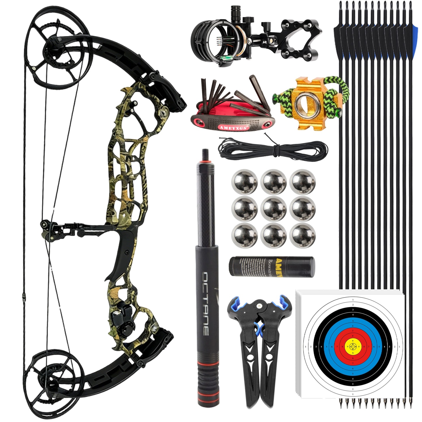 AMEYXGS 50-70lbs Target Compound Bow Kit Hunting Archery
