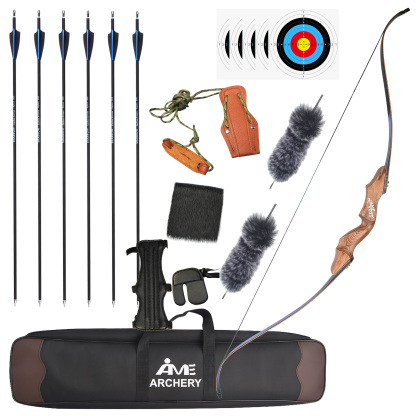 Black Hunter Wooden Recurve Takedown Bow 30-50lbs for Adults