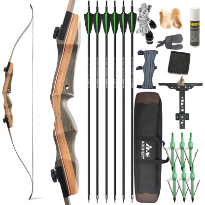 AMEYXGS Archery Recurve Bow and Arrow Set Hunting Bow Kit RH 50lbs