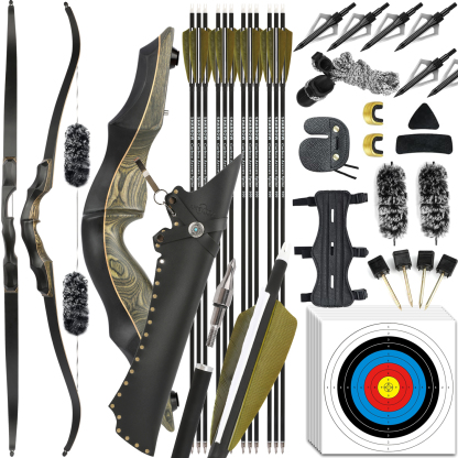 Reverse 3D Hunting Recurve Bow 20-55Lbs Outdoor Training Archery