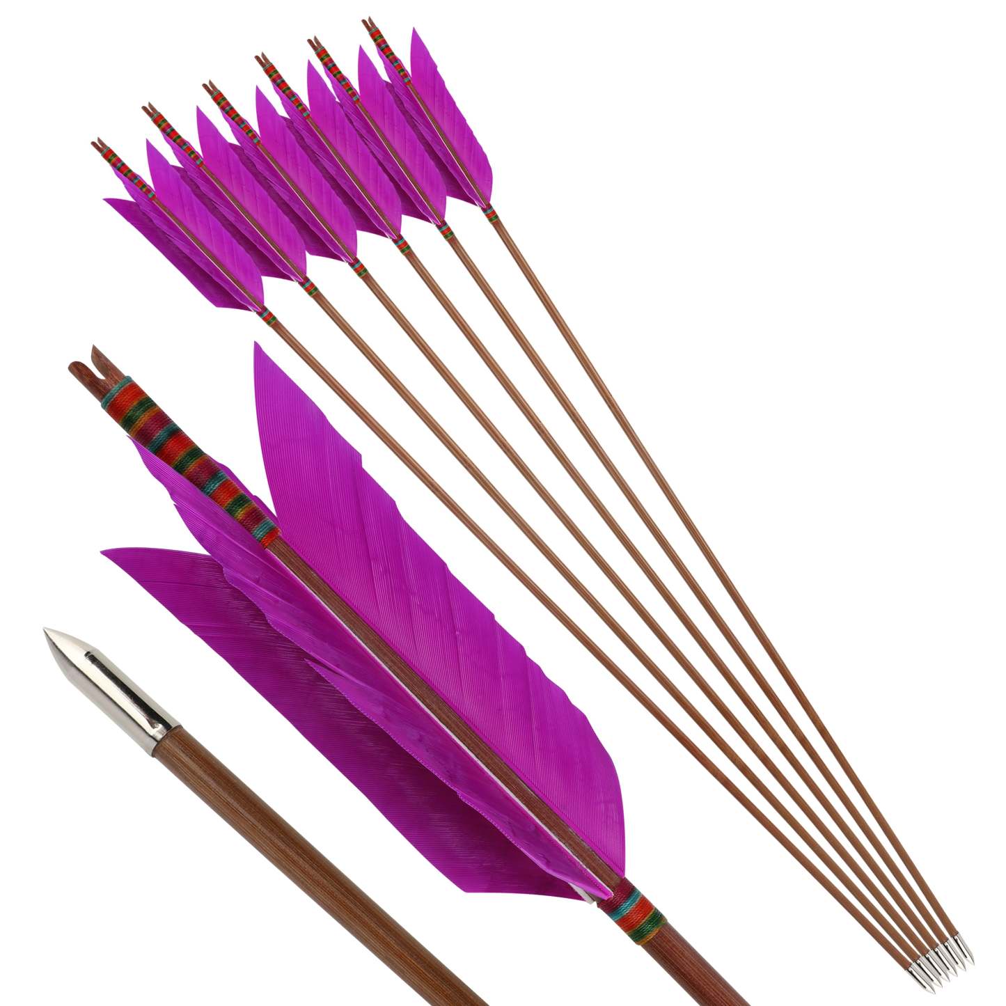 🎯FLU FLU AMEYXGS Archery Bamboo Arrow Handmade for Traditional Longbow-AMEYXGS Archery