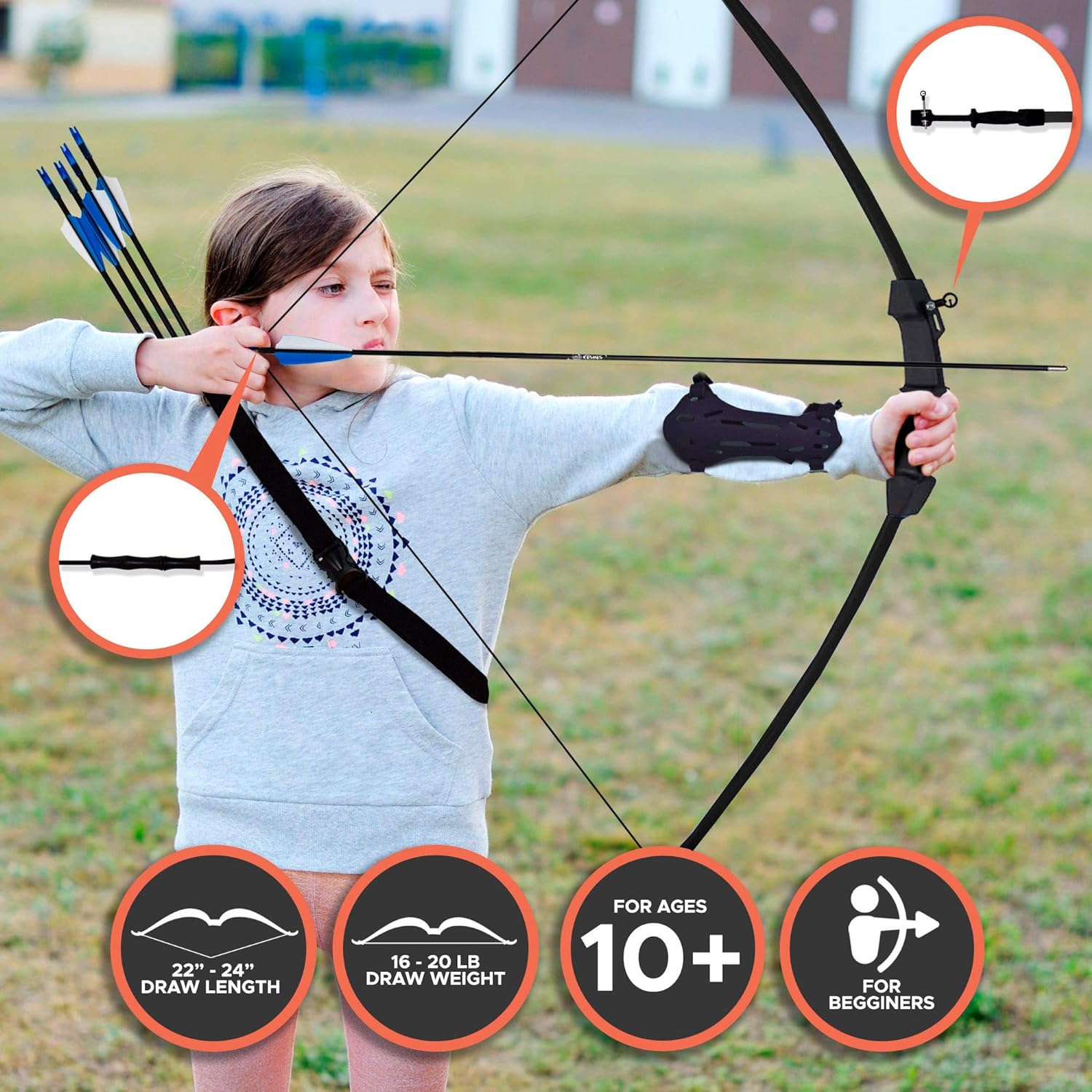 🎯F021 Archery Bow Arrow Set for Beginners Children Gift-AMEYXGS Archery