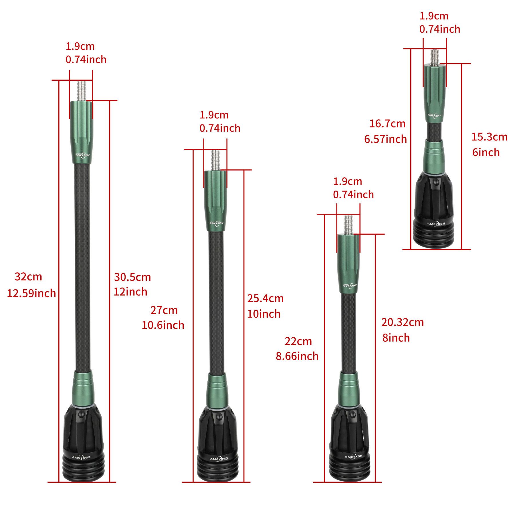 AMEYXGS Archery Bow Stabilizer for Hunting Damping System and Weights