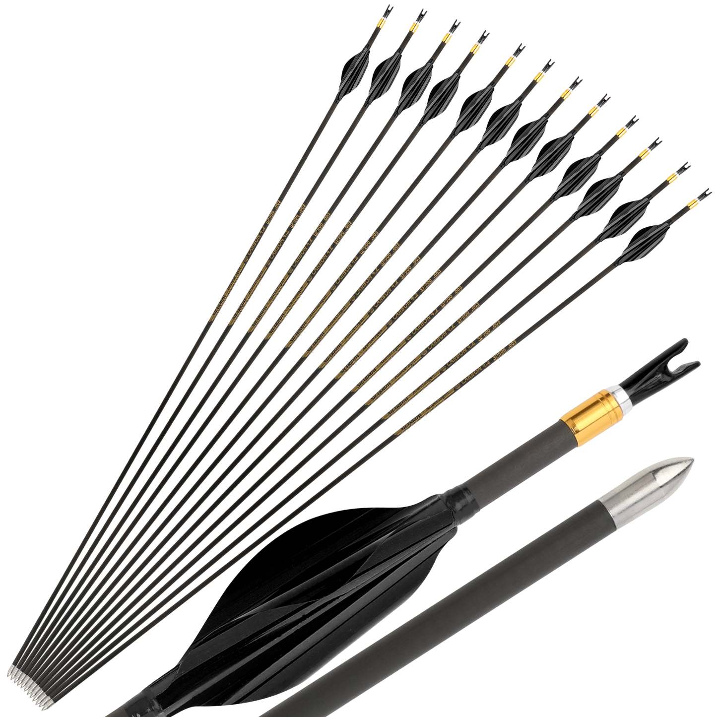 🎯AMEYXGS Archery Competitive 4.2mm Target Arrows Carbon Arrow Spine 700/800/900/1000-AMEYXGS Archery