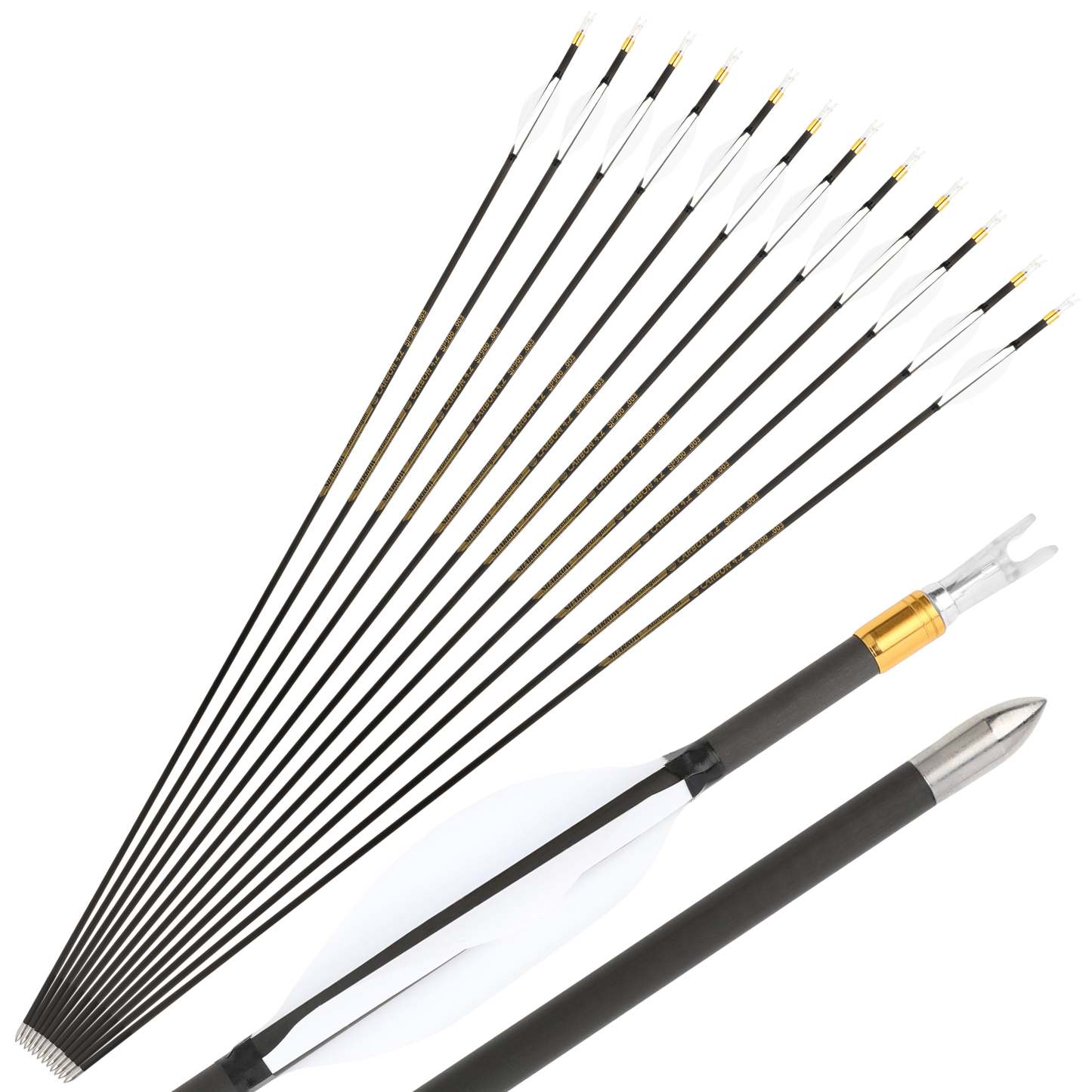 🎯AMEYXGS Archery Competitive 4.2mm Target Arrows Carbon Arrow Spine 700/800/900/1000-AMEYXGS Archery