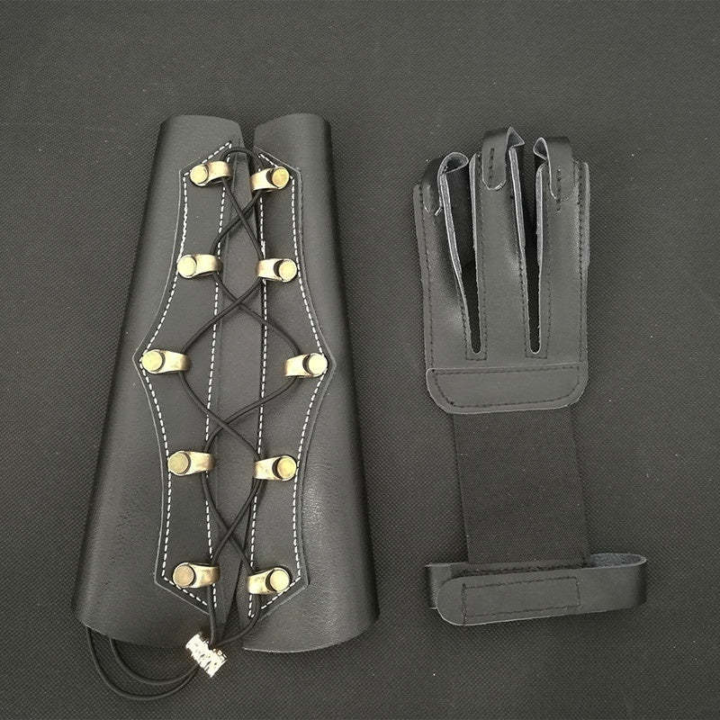 🎯Traditional Archery Arm Guard Finger Golve for Recurve Longbow Outdoor-AMEYXGS Archery