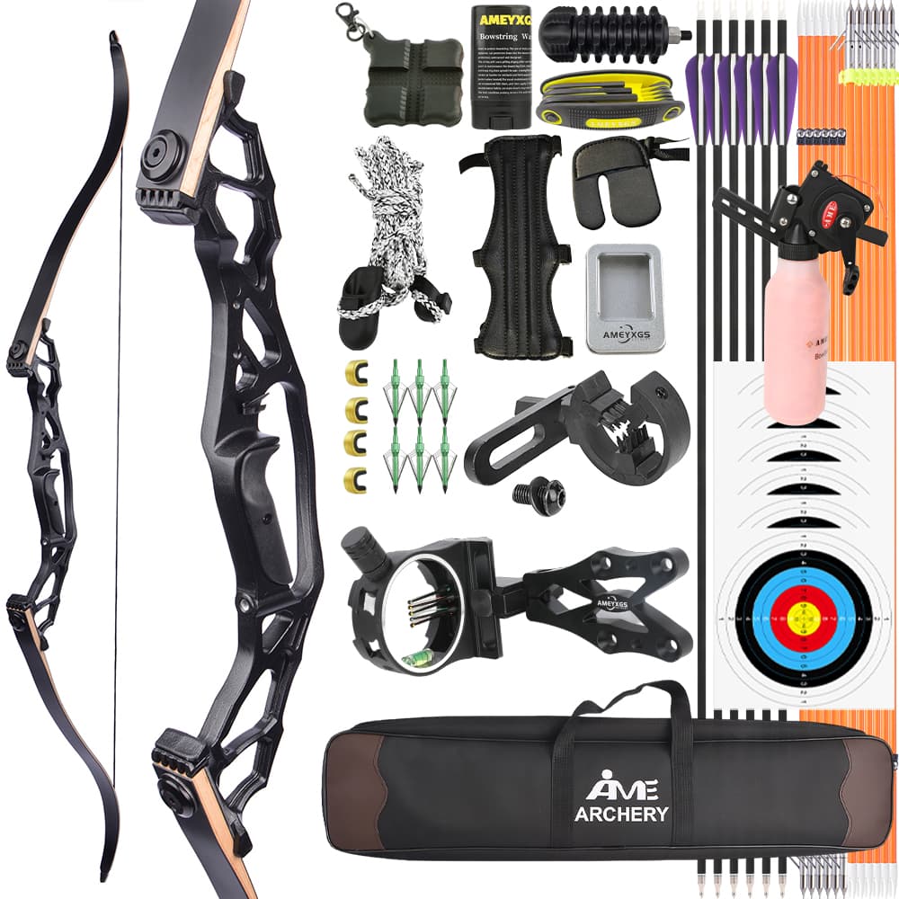 AMEYXGS Archery Recurve Bow Arrows 30-60lbs 62" Fishing Shooting