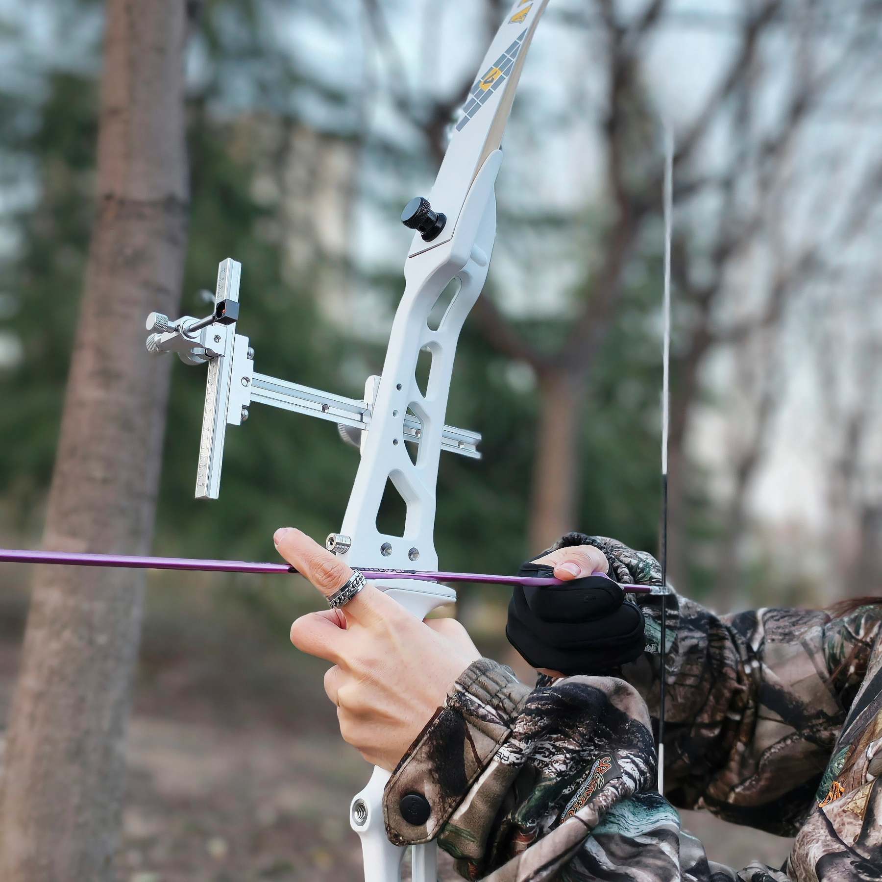 🎯Archery Recurve Bow Sight with Optical Fiber Pin Sight for Target Practice-AMEYXGS Archery