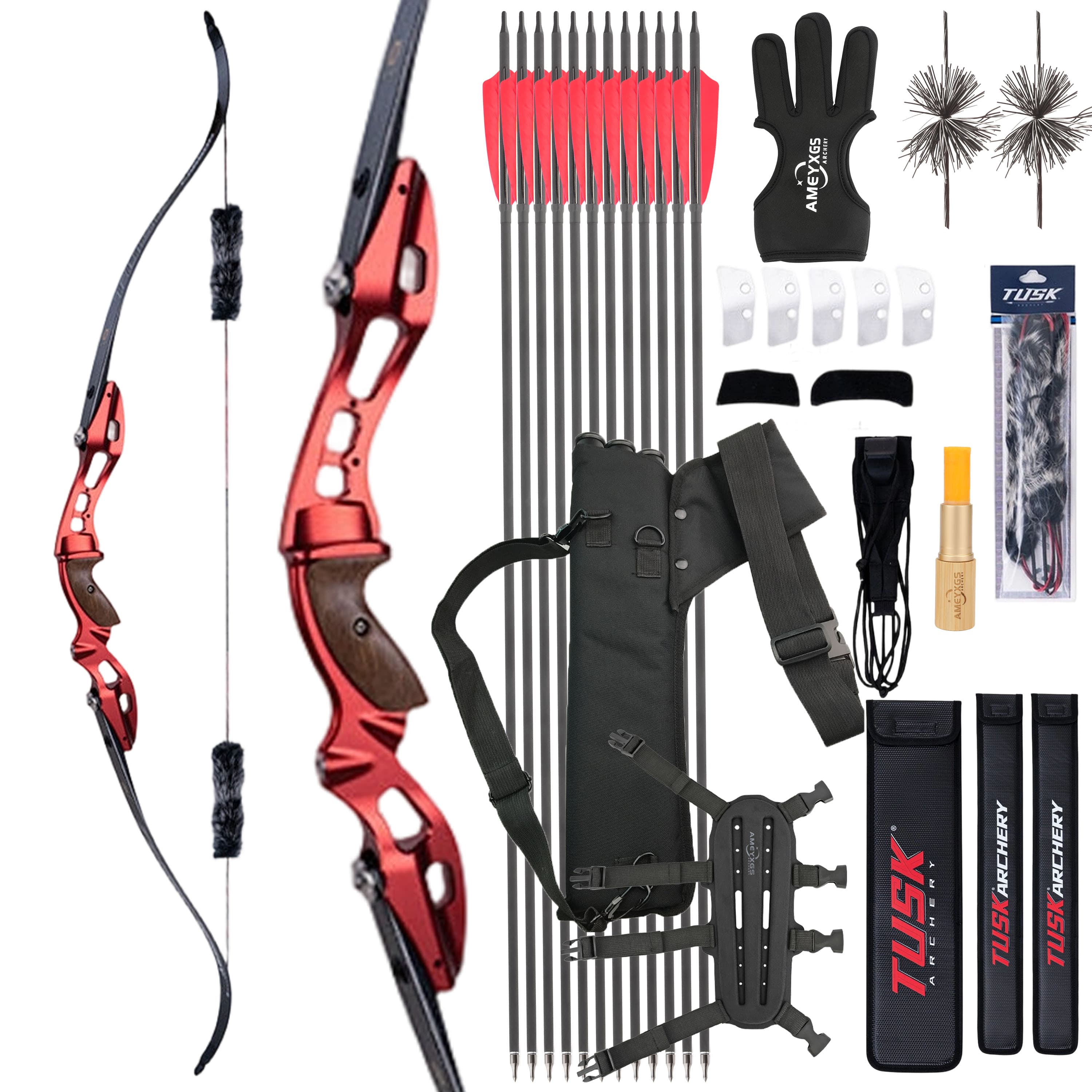 AMEYXGS Takedown Recurve Bow Kit 20-55bs Shooting Archery