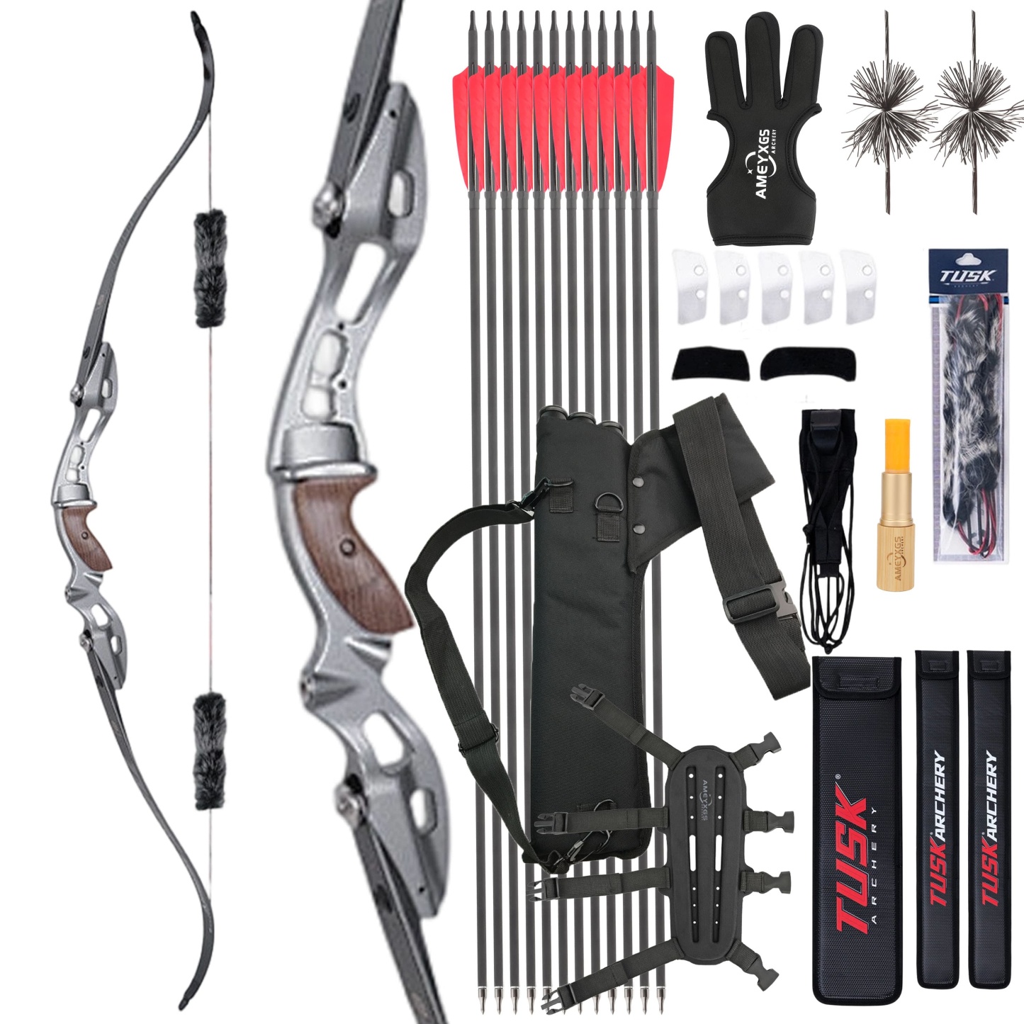 AMEYXGS Takedown Recurve Bow Kit 20-55bs Shooting Archery