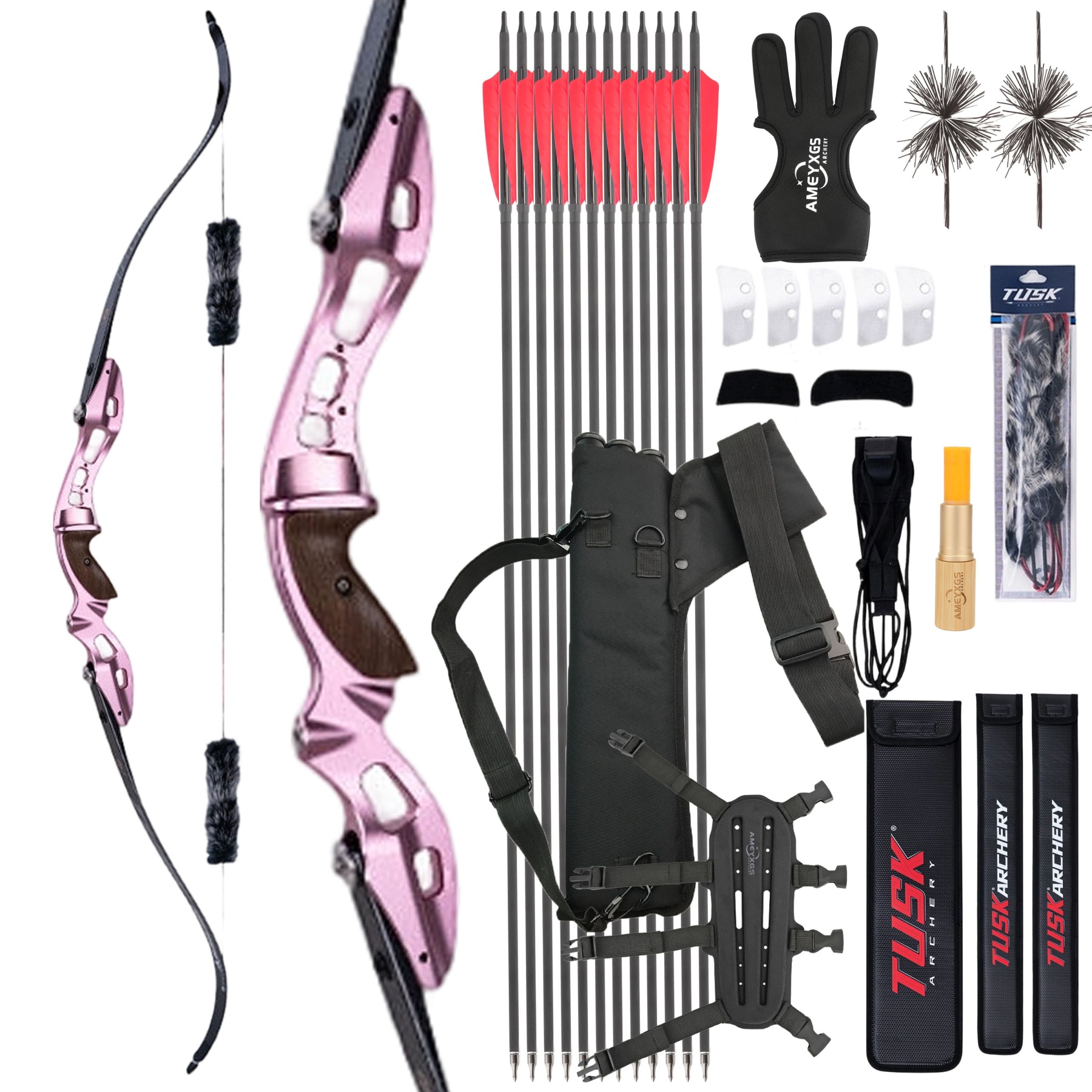 AMEYXGS Takedown Recurve Bow Kit 20-55bs Shooting Archery