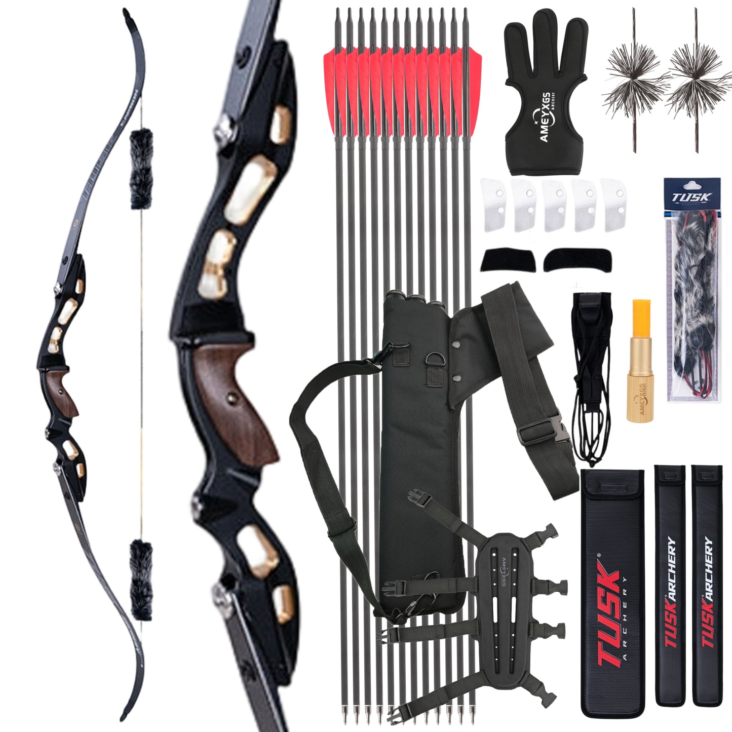 AMEYXGS Takedown Recurve Bow Kit 20-55bs Shooting Archery