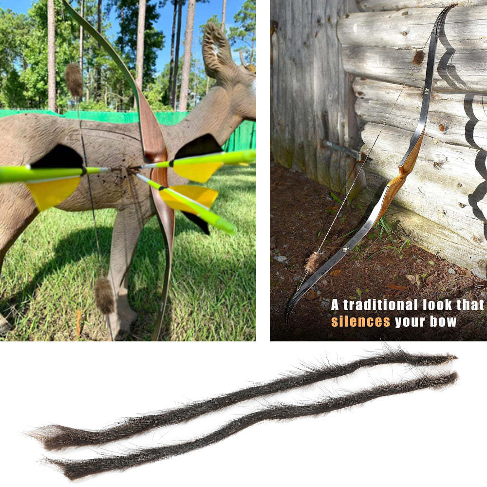 🎯AMEYXGS Archery Beaver Fur String Stabilizer Traditional Recurve Longbow-AMEYXGS Archery