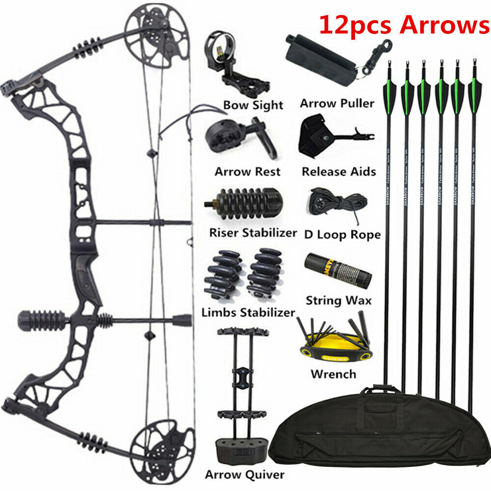 🎯Compound Bow Carbon Arrows Set Hunting 30-70lbs-AMEYXGS Archery