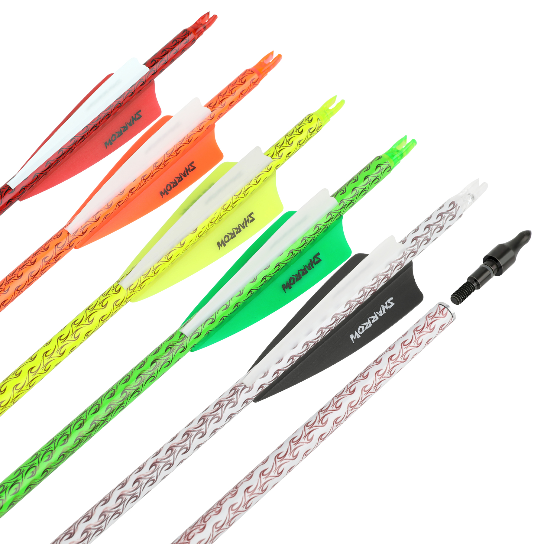 AMEYXGS Carbon Arrows Spine 500 for Hunting Archery Outdoor Practice