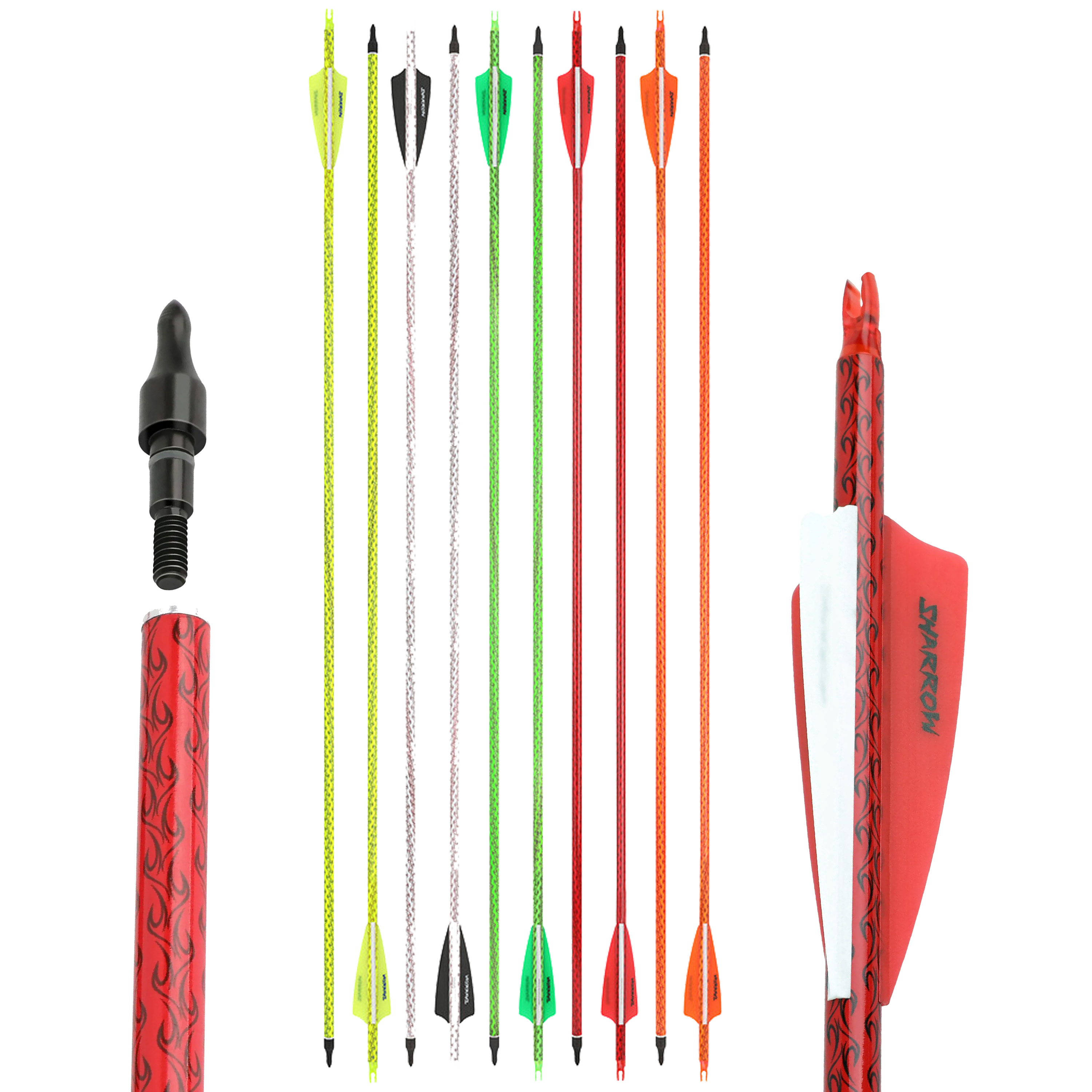 AMEYXGS Carbon Arrows Spine 500 for Outdoor Huntin Practice