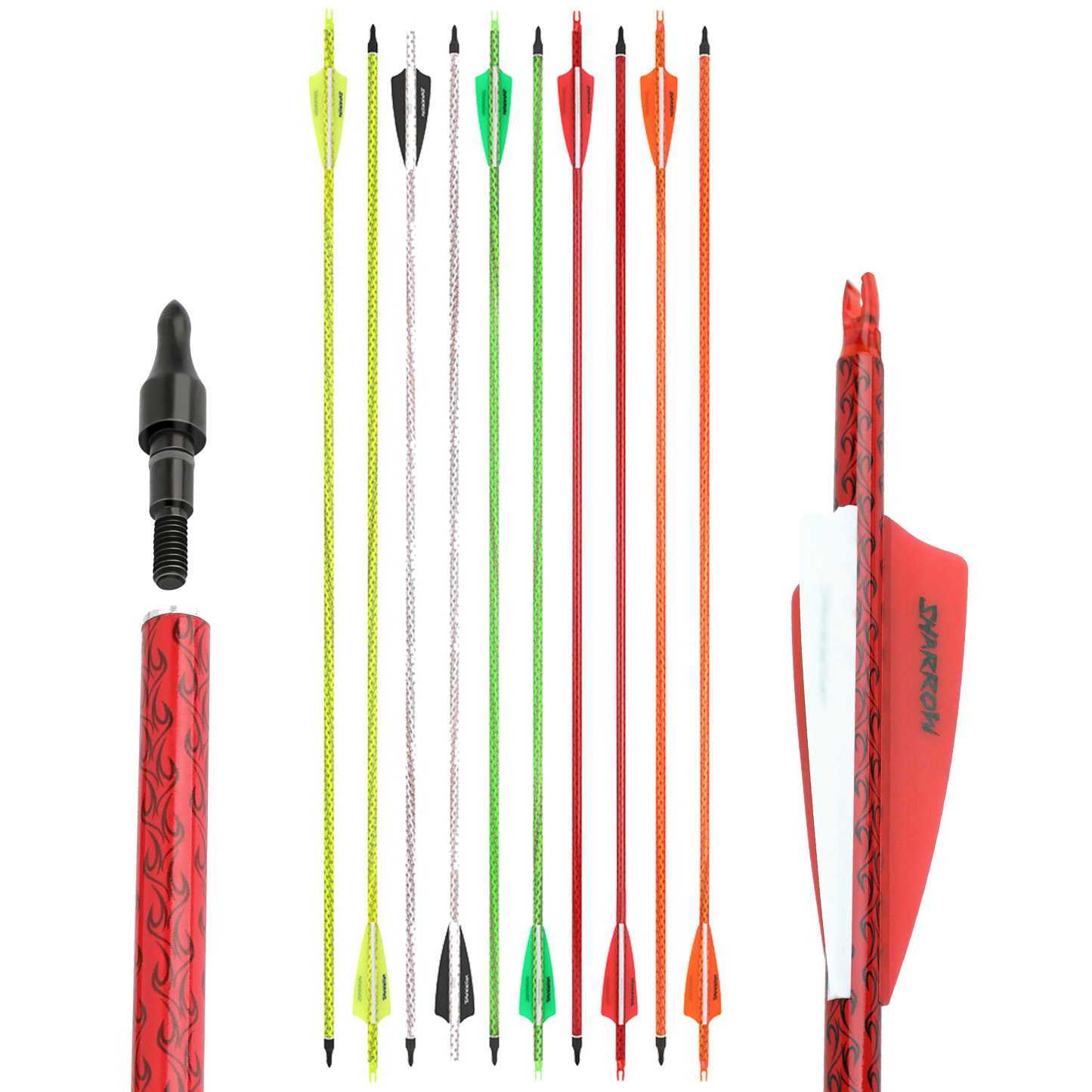 AMEYXGS Carbon Arrows Spine 500 for Outdoor Huntin Practice