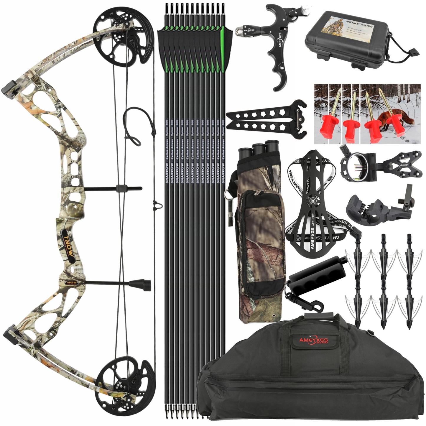 AMEYXGS M133 Compound Bow Archery Kit with Accessories