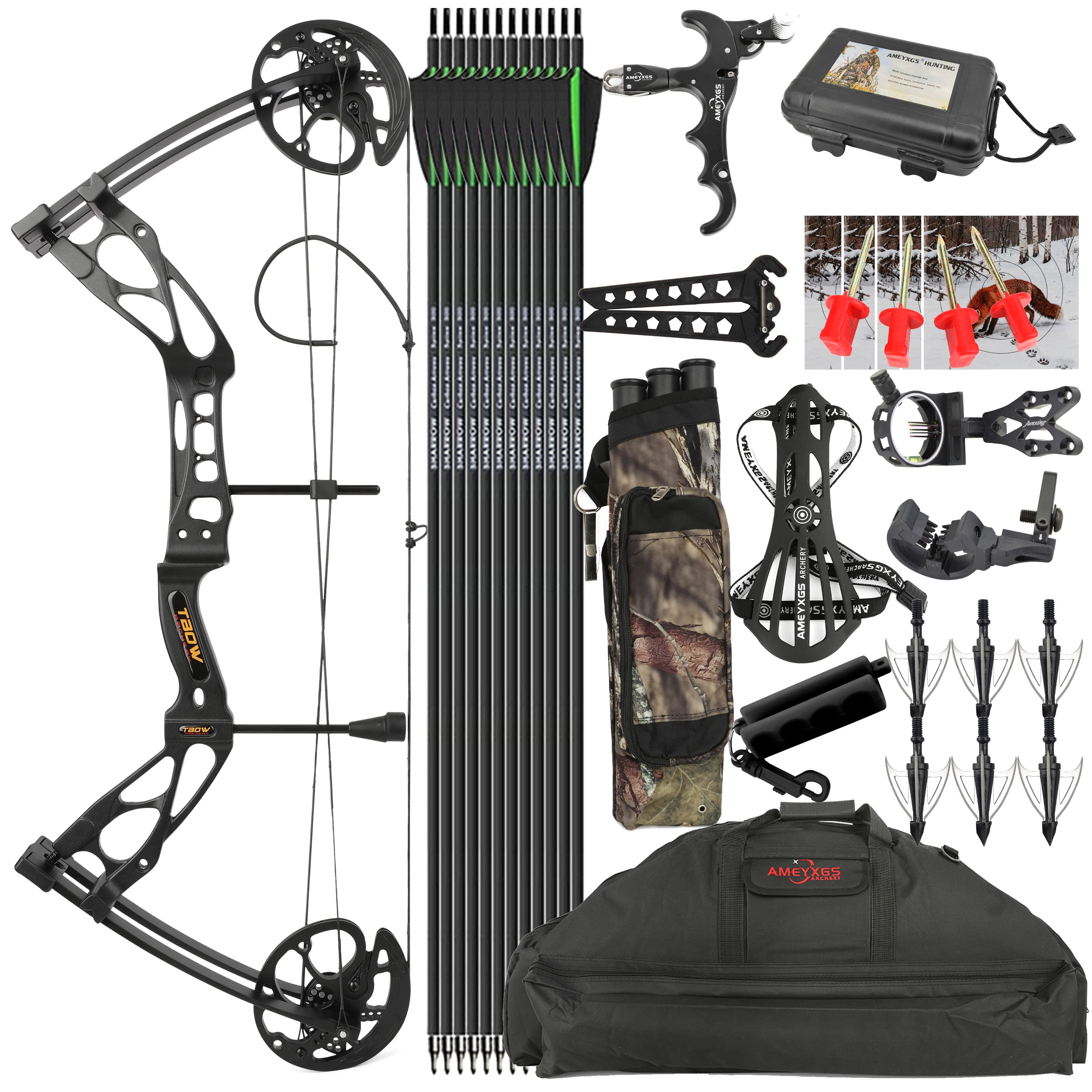 AMEYXGS M133 Compound Bow Archery Kit with Accessories