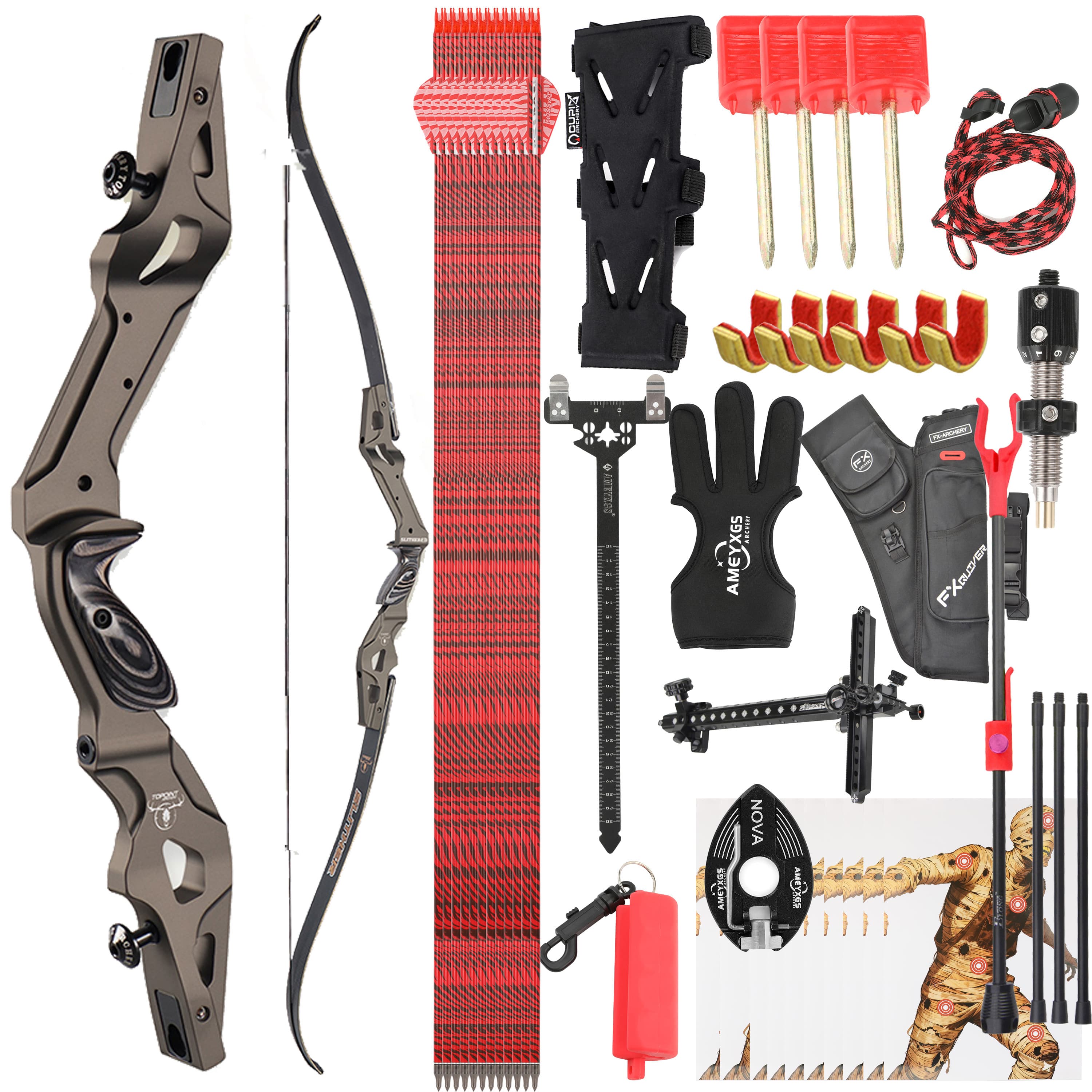 AMEYXGS Slither ILF 60'' Recurve Bow 30/40/45 LBS Bow Shooting