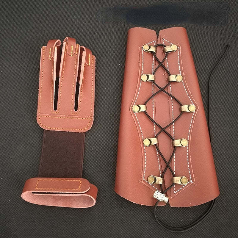 🎯Traditional Archery Arm Guard Finger Golve for Recurve Longbow Outdoor-AMEYXGS Archery