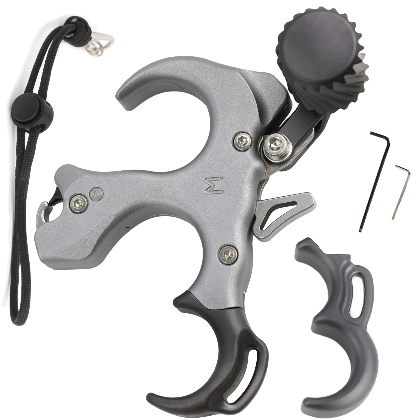 Aluminum Alloy UV Button Release Aid with Wrist Straps, 3&4 Finger Thumb Adjustment 