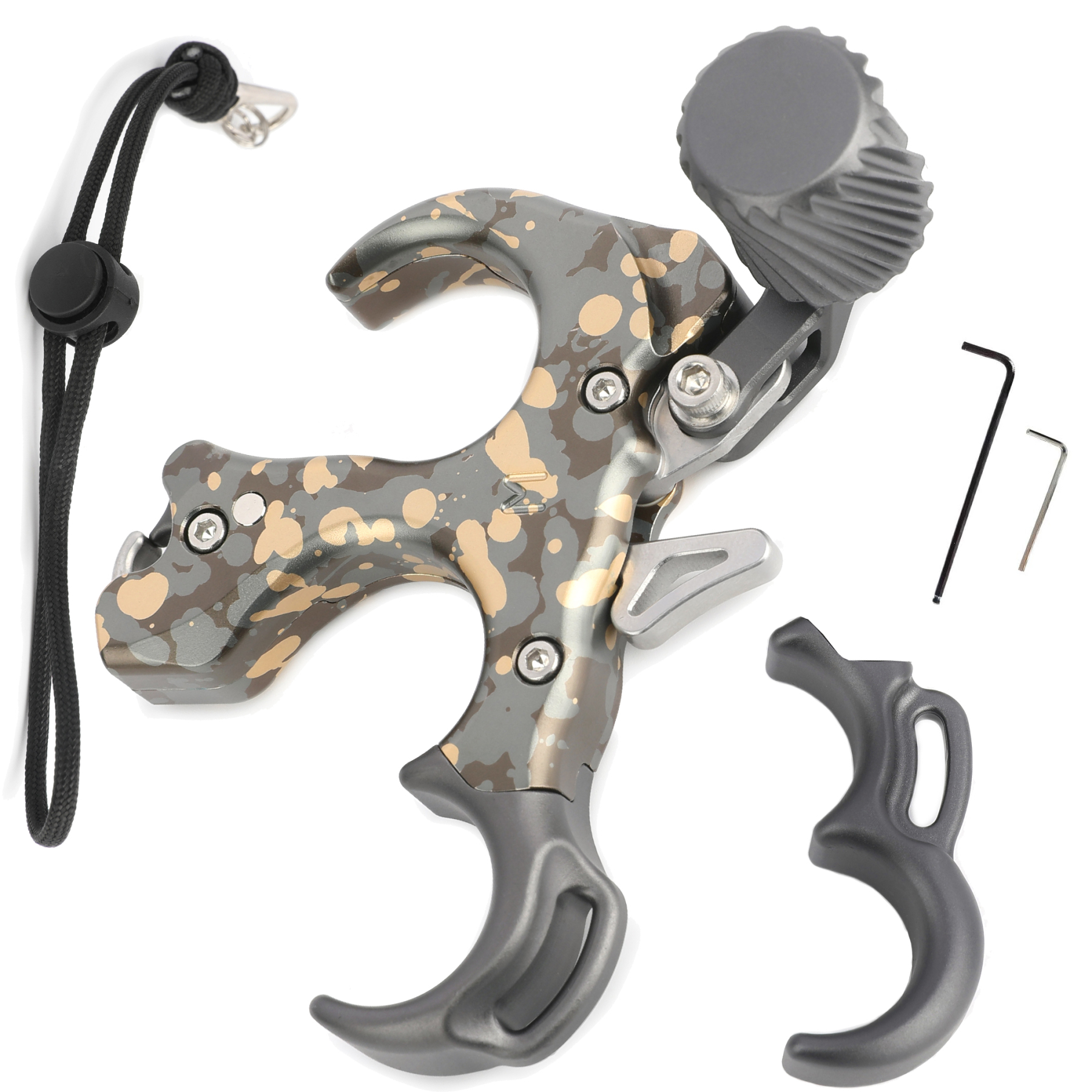 Aluminum Alloy UV Button Release Aid with Wrist Straps, 3&4 Finger Thumb Adjustment 