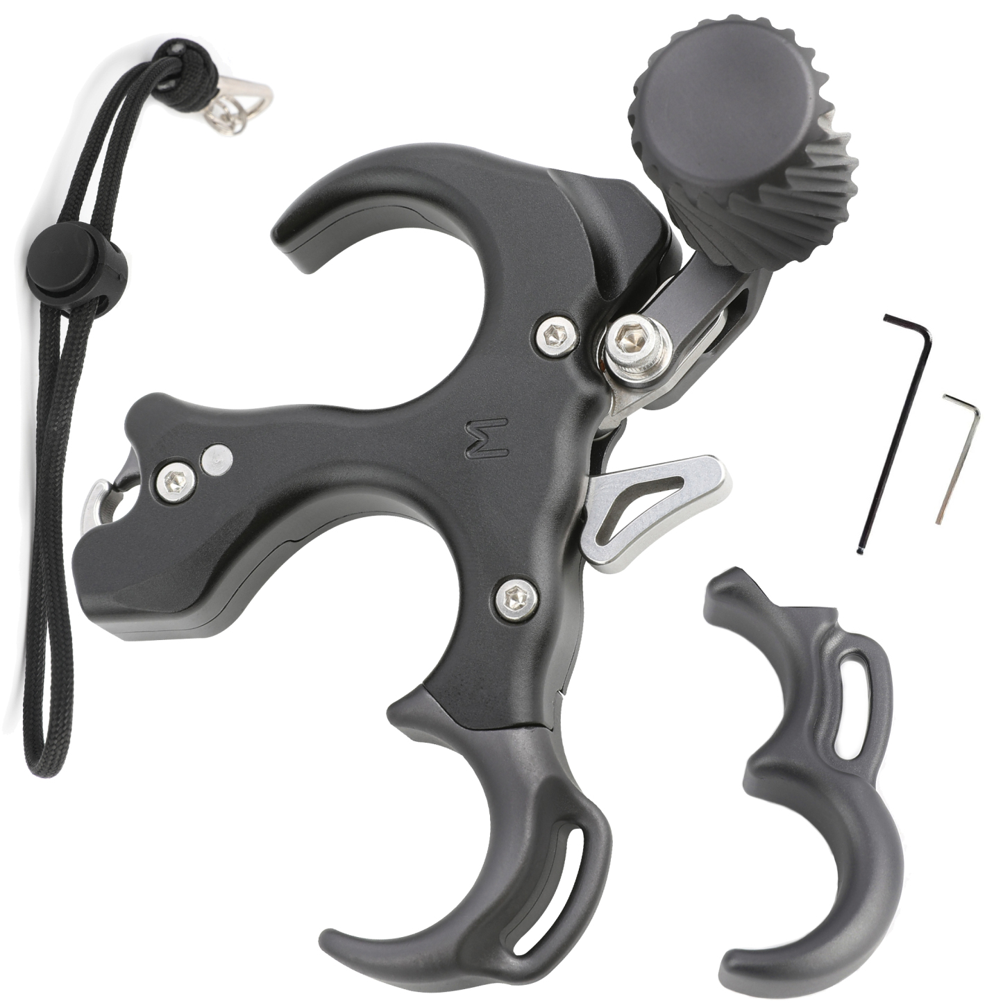 Aluminum Alloy UV Button Release Aid with Wrist Straps, 3&4 Finger Thumb Adjustment 