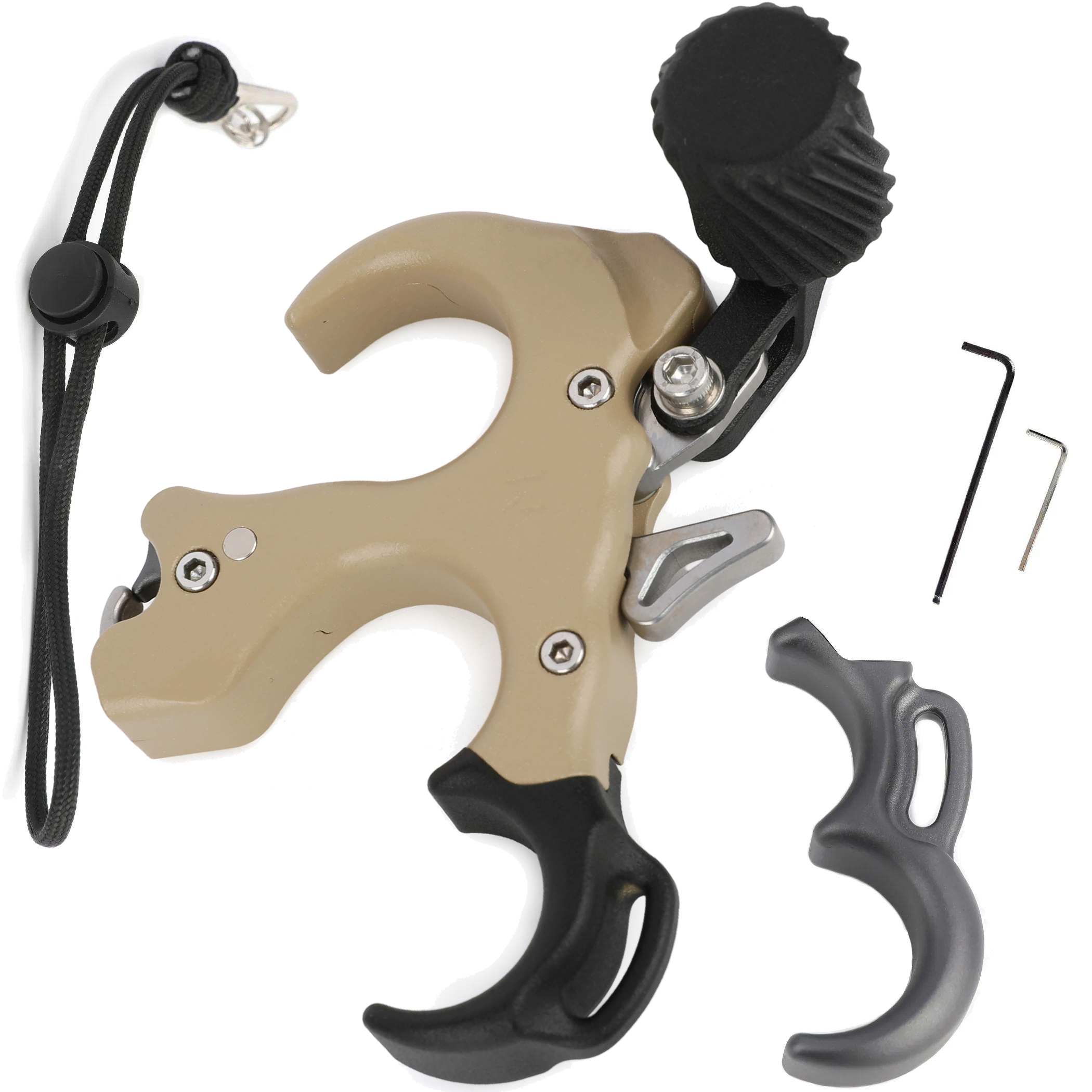 Aluminum Alloy UV Button Release Aid with Wrist Straps, 3&4 Finger Thumb Adjustment 