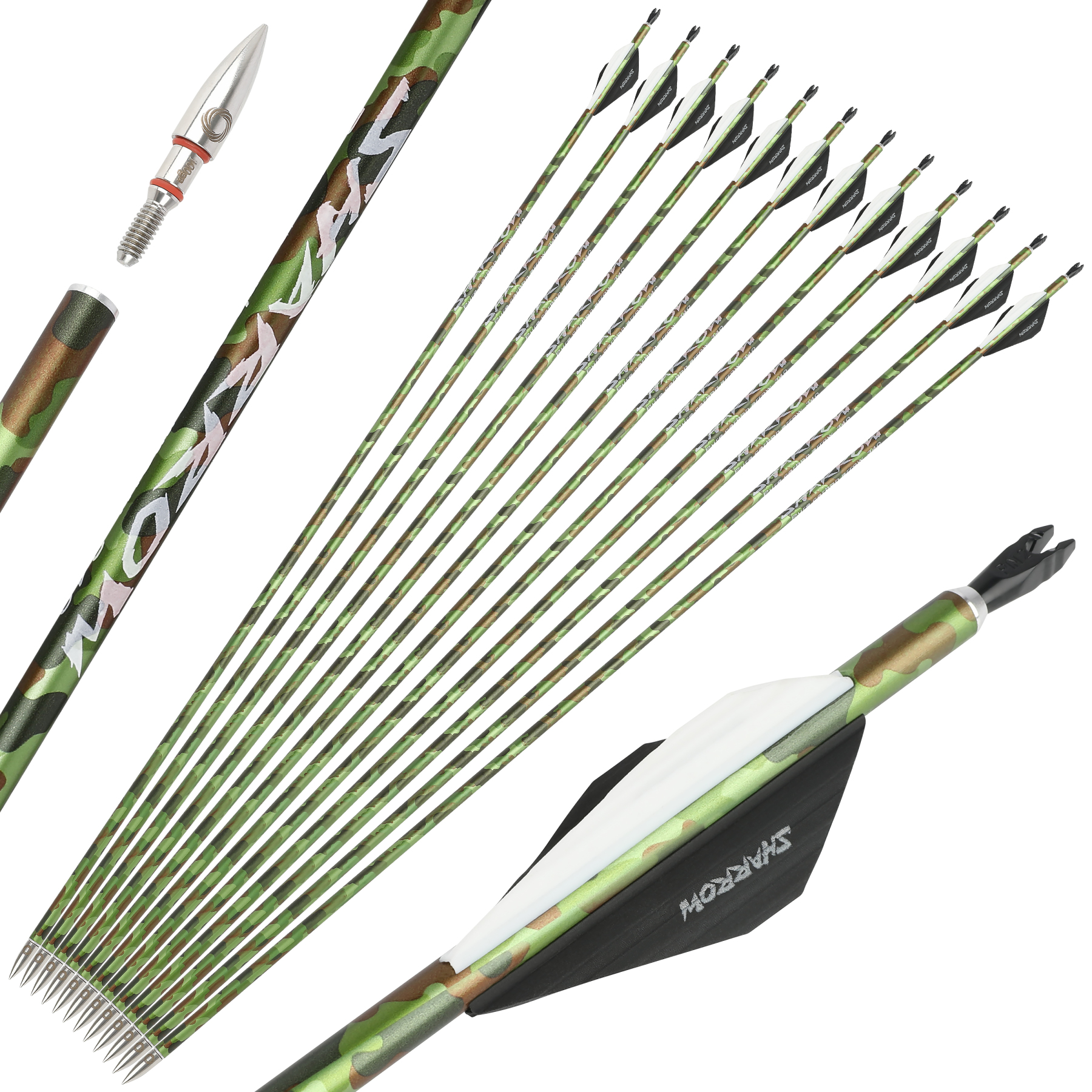 Camo Hunter Carbon Arrows with with Beiter Nock (12pcs/Box)