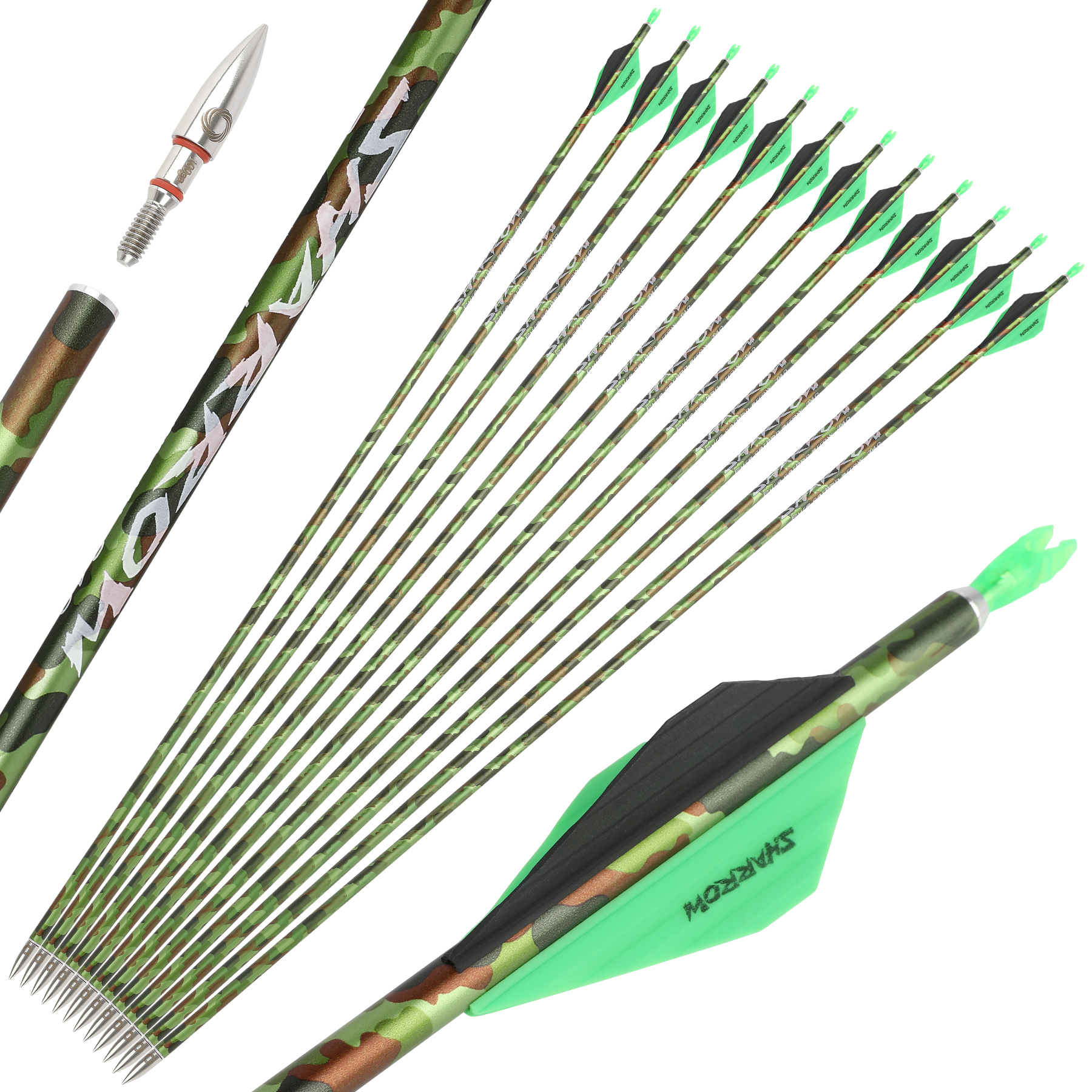 Camo Hunter Carbon Arrows with with Beiter Nock (12pcs/Box)