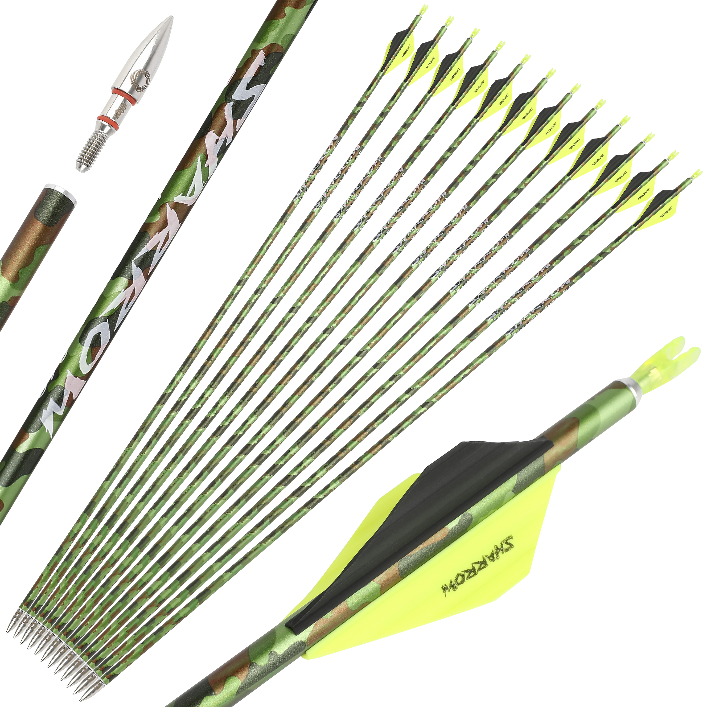 Camo Hunter Carbon Arrows with with Beiter Nock (12pcs/Box)