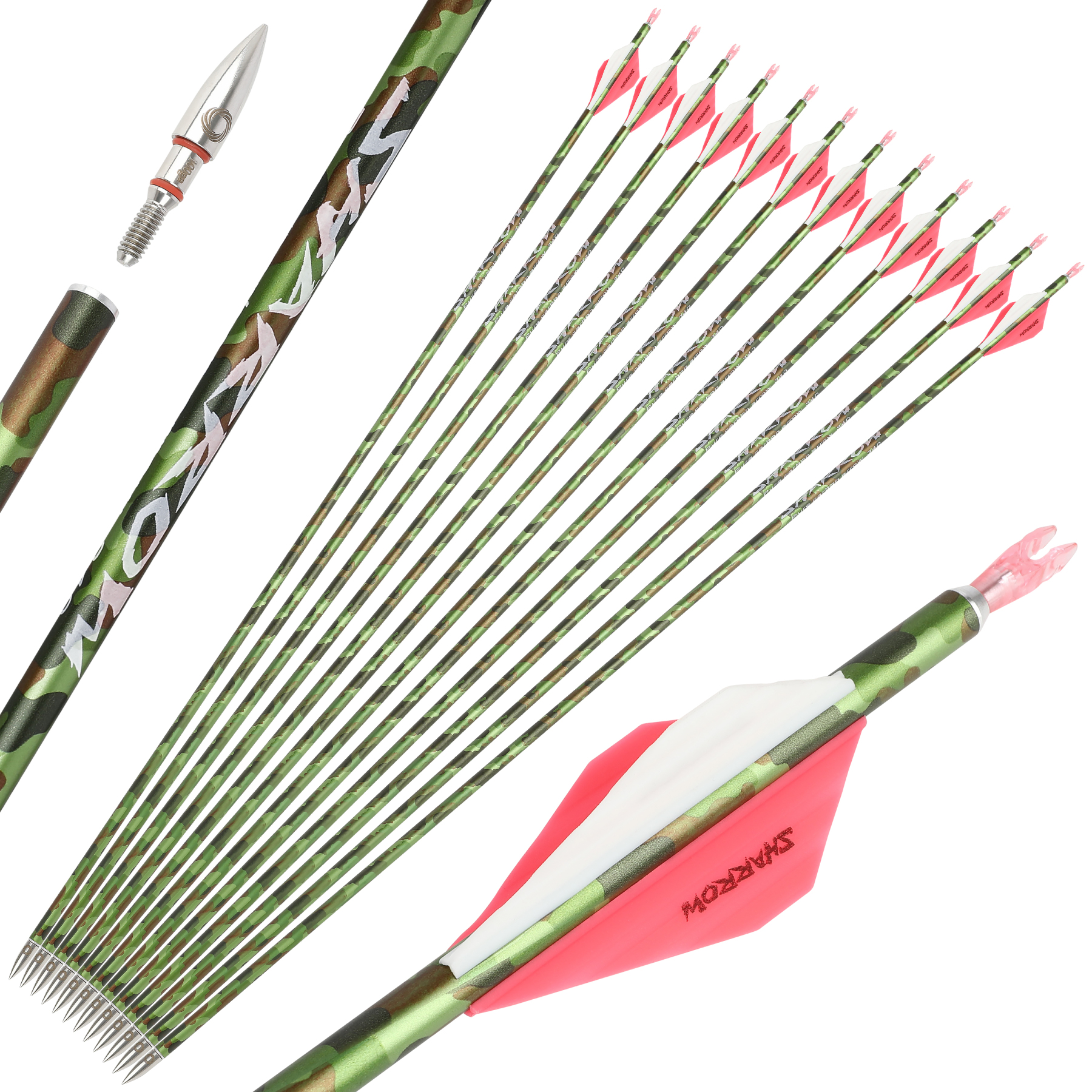 Camo Hunter Carbon Arrows with with Beiter Nock (12pcs/Box)