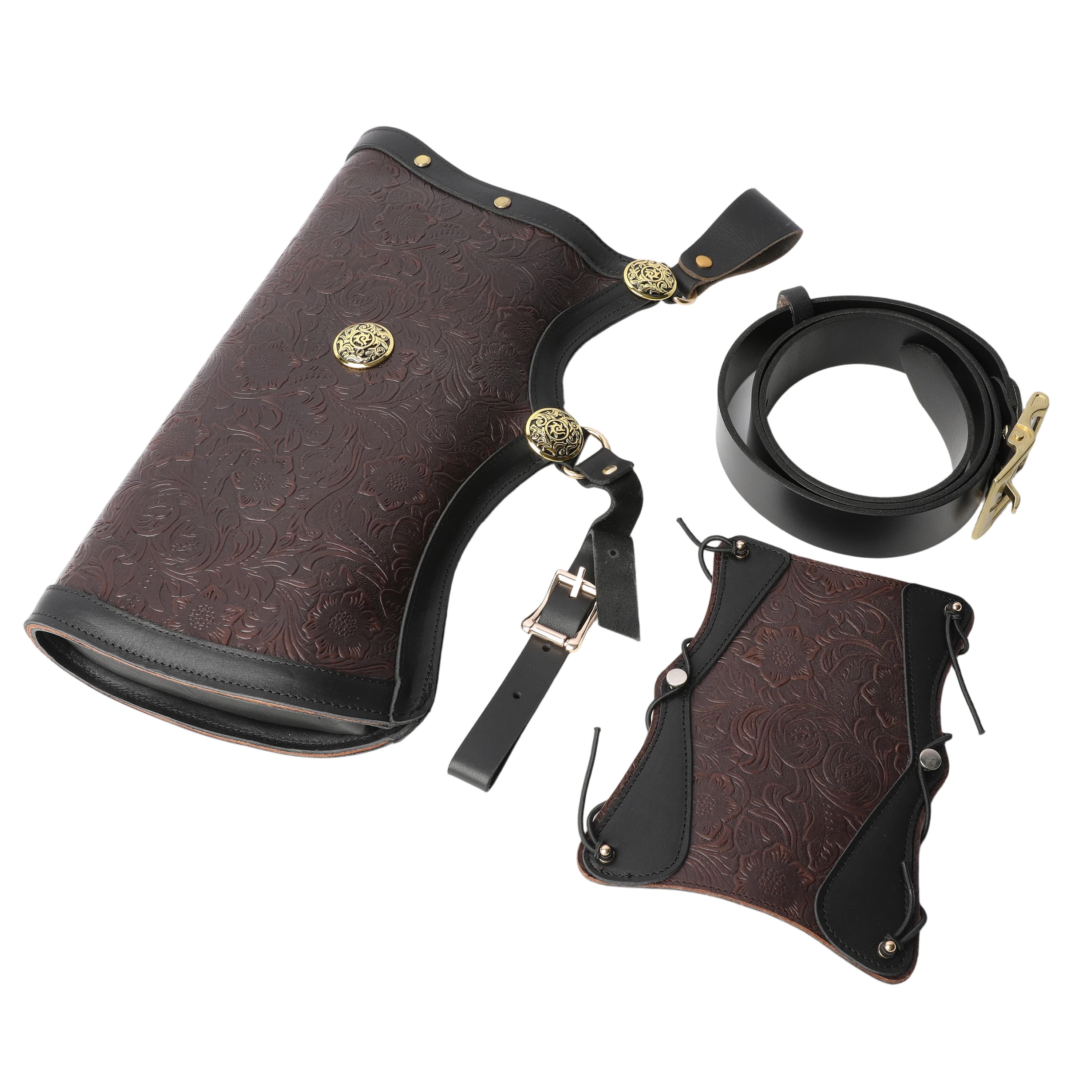 Archery Arm Guard Arrow Quiver Synthetic Leather Protective Shooting