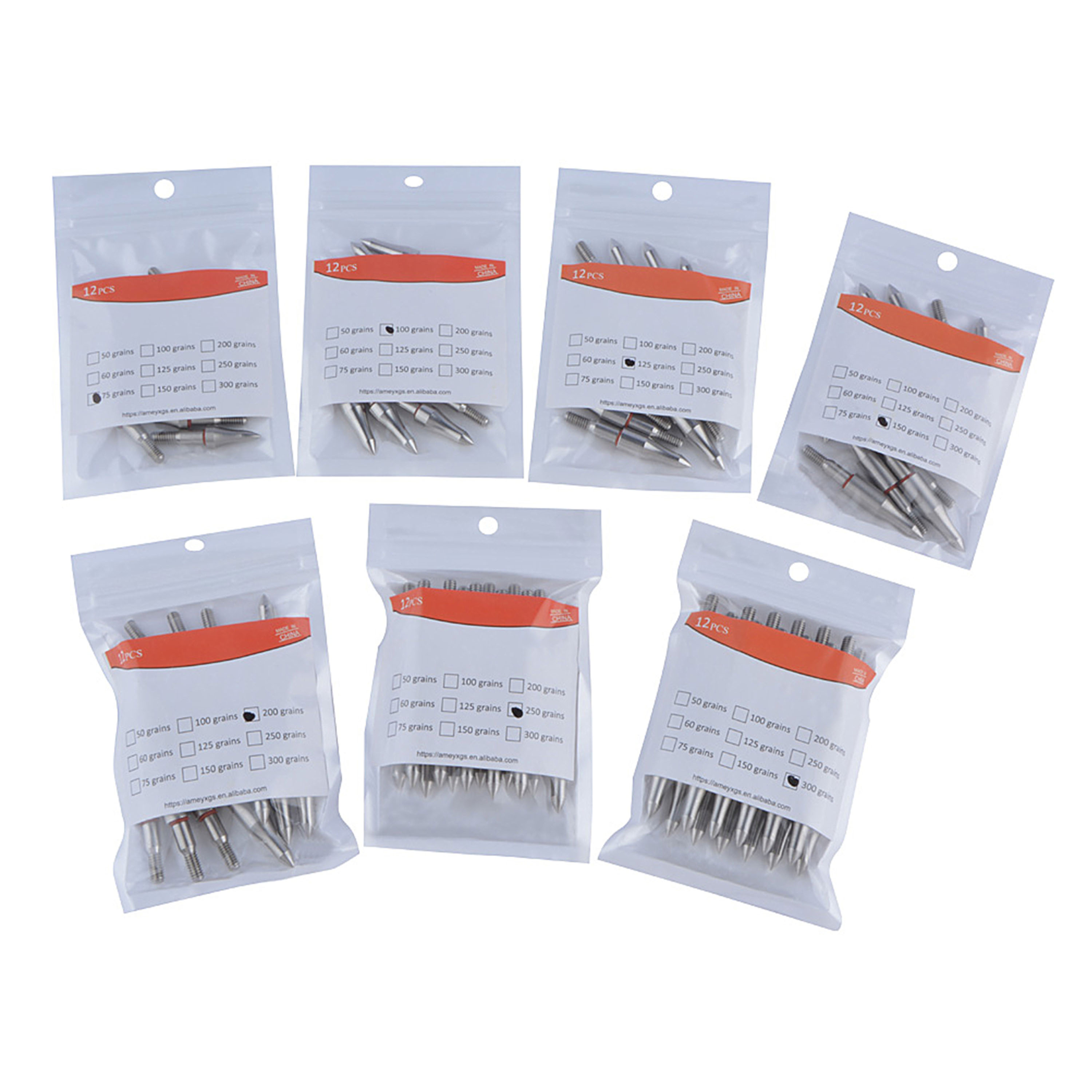 Archery Arrowhead 100-300gr Screw In Point Hunting 12X 
