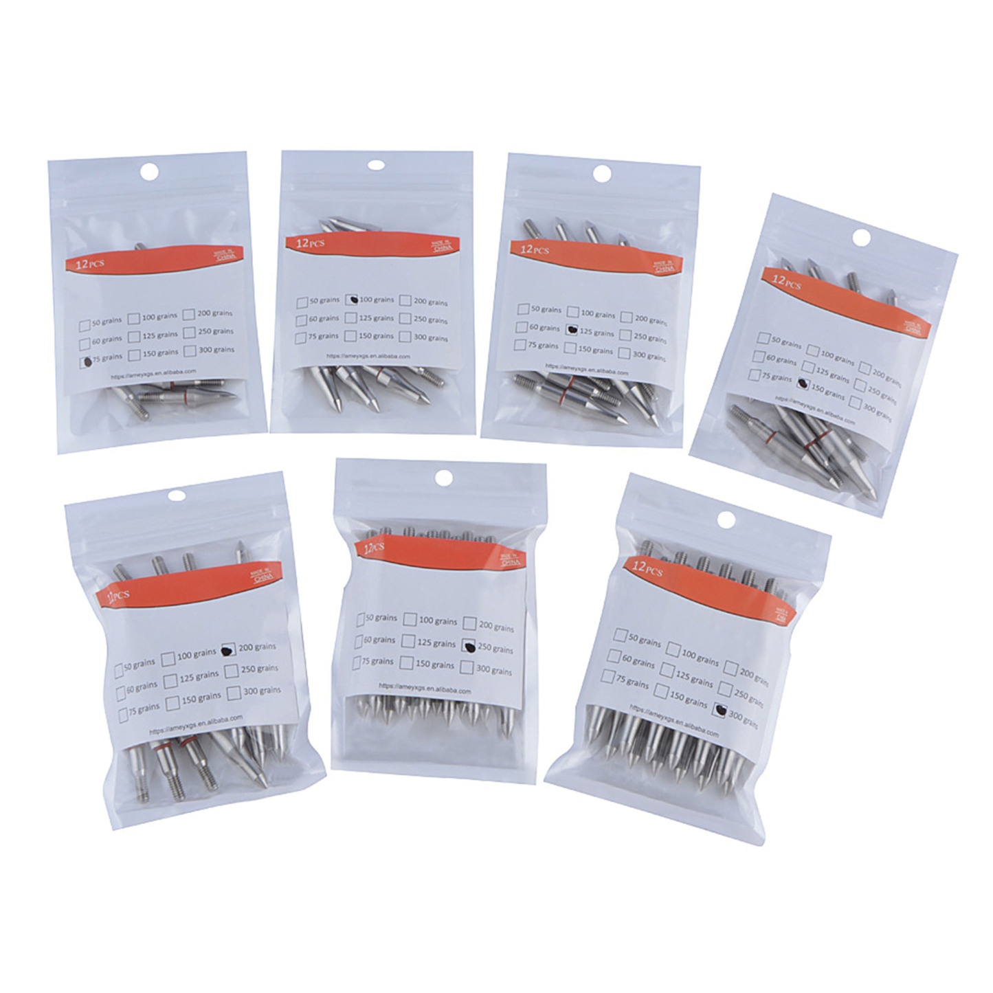 Archery Arrowhead 100-300gr Screw In Point Hunting 12X 