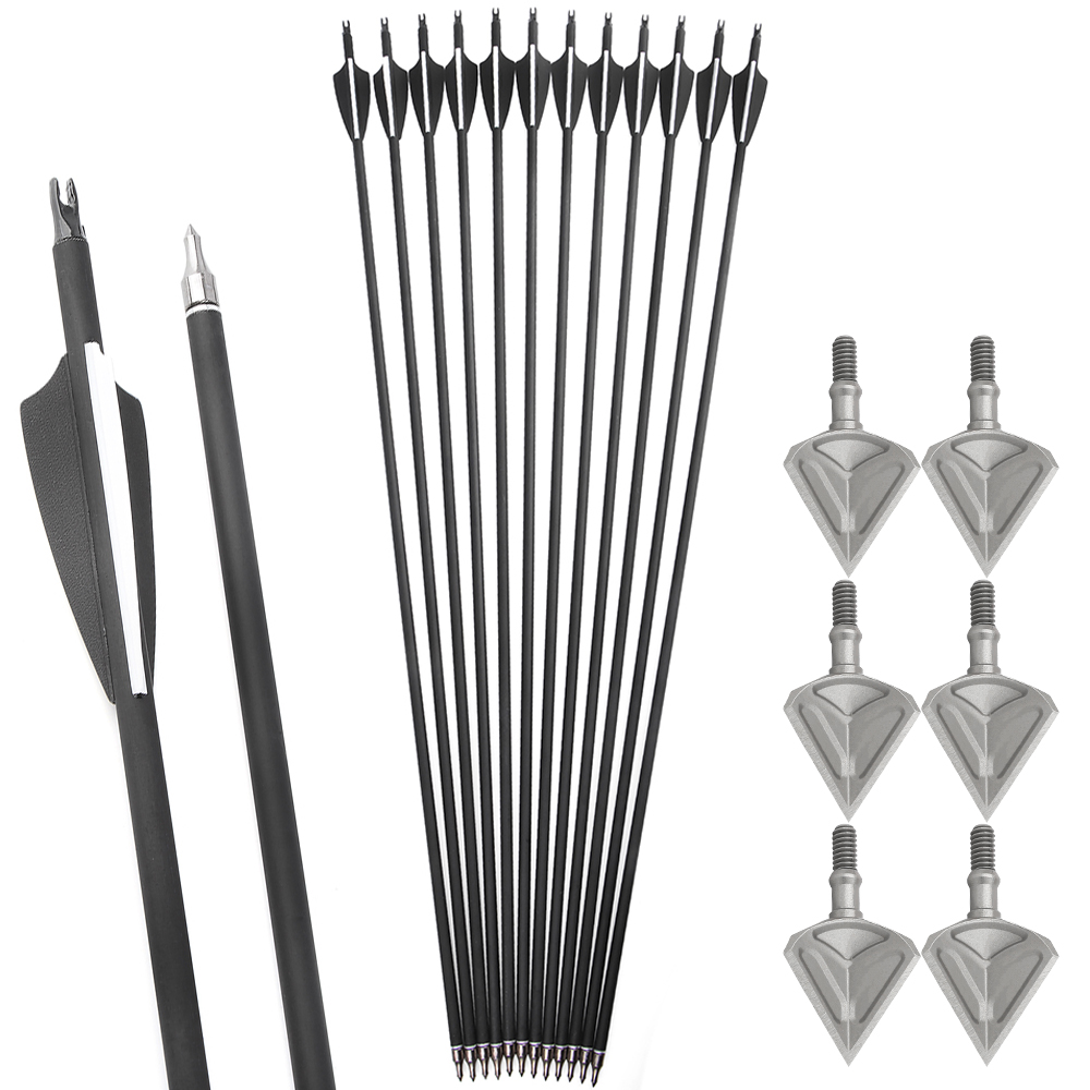 31.6 in Carbon Arrows 12pcs 500 Spine Value Set