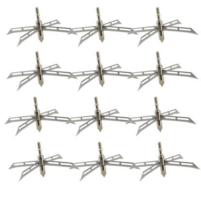 Archery Broadhead 4 Fixed Blade Hunting Tips 186grain Arrowhead