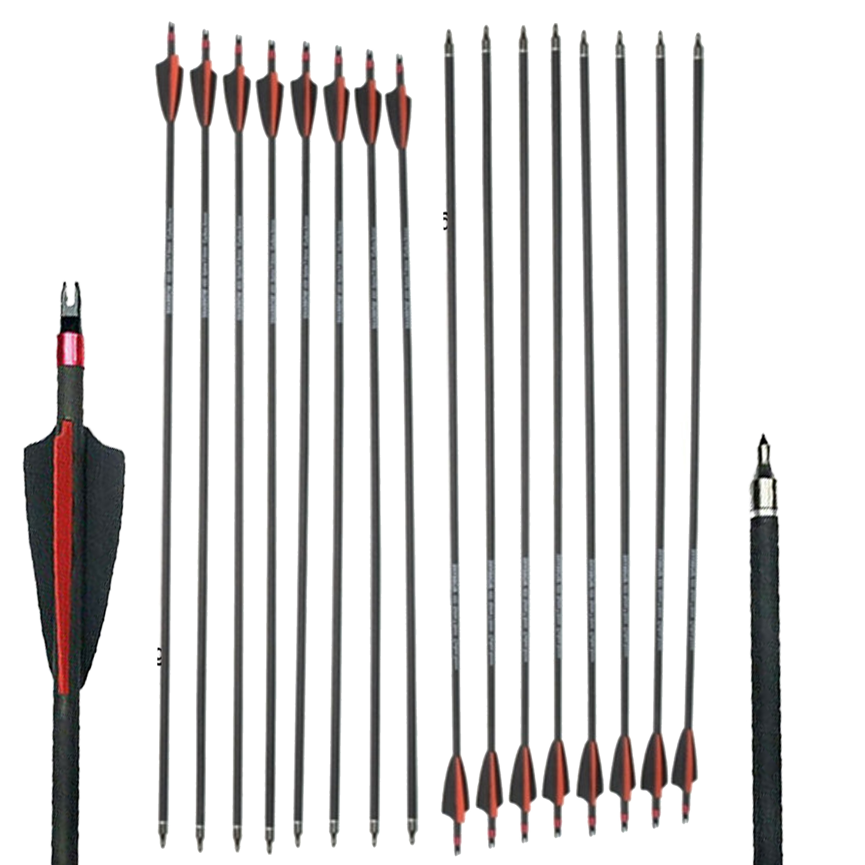 30'' Carbon Arrows Achery Spine 400 Recurve Compound Bow
